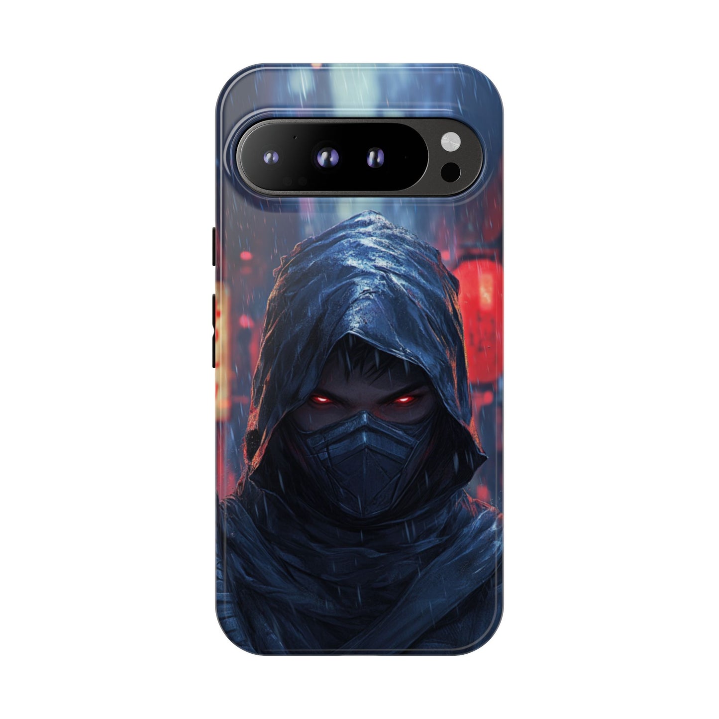 Cyberpunk Ninja Red Eyes Rain - Tough Google Pixel Case