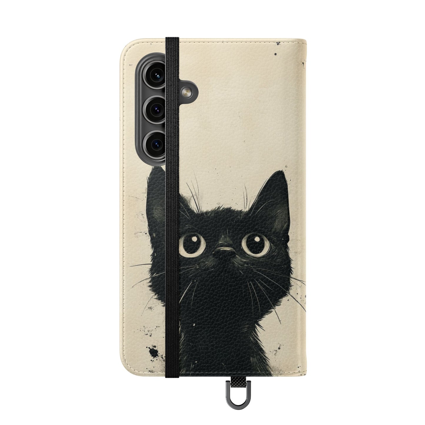 Black Cat Ink Sketch - Wallet Flip Case