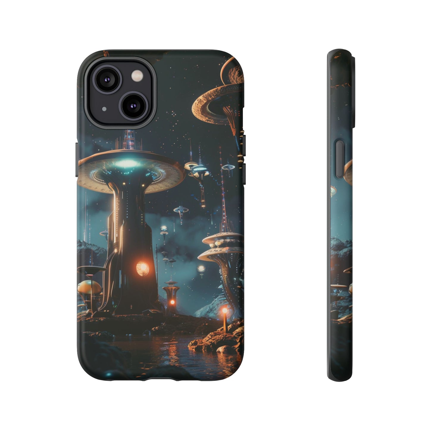 Futuristic Alien City - iPhone, Google Pixel, Samsung Galaxy