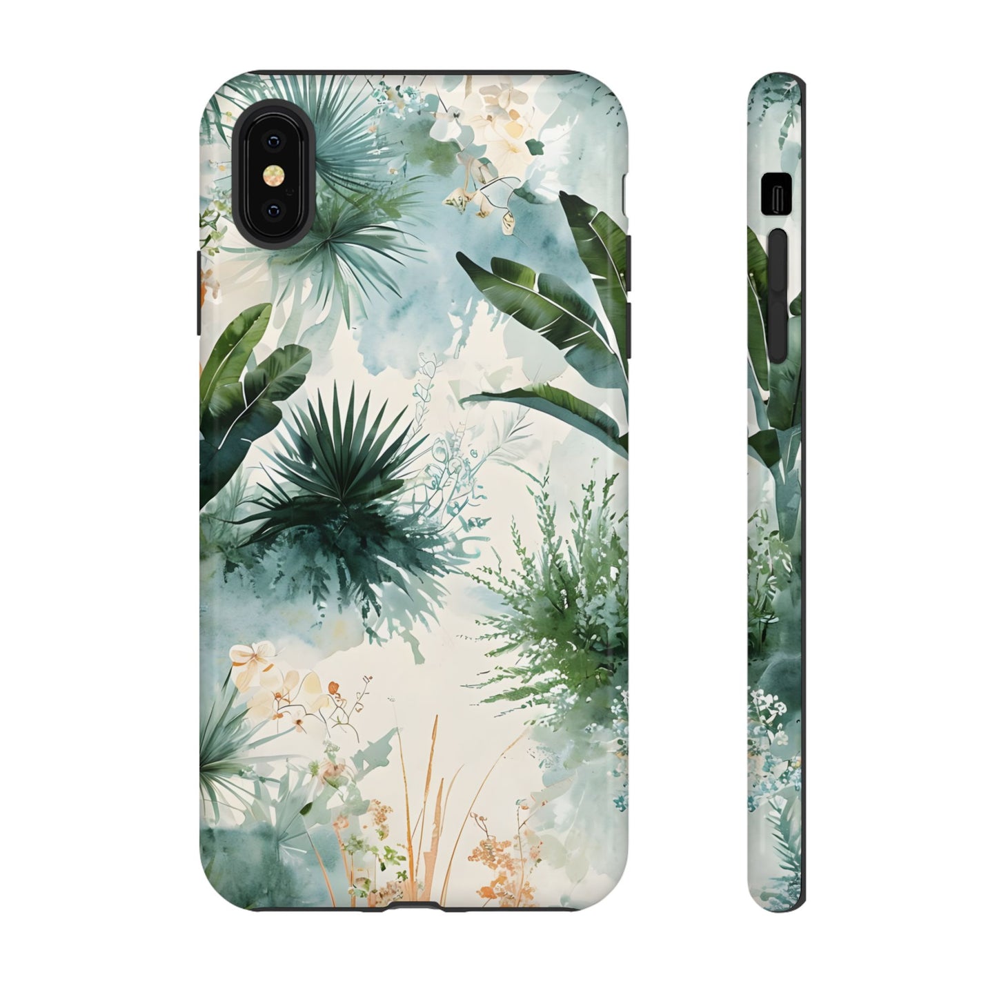 Tropical Botanical Watercolor - Tough iPhone Case