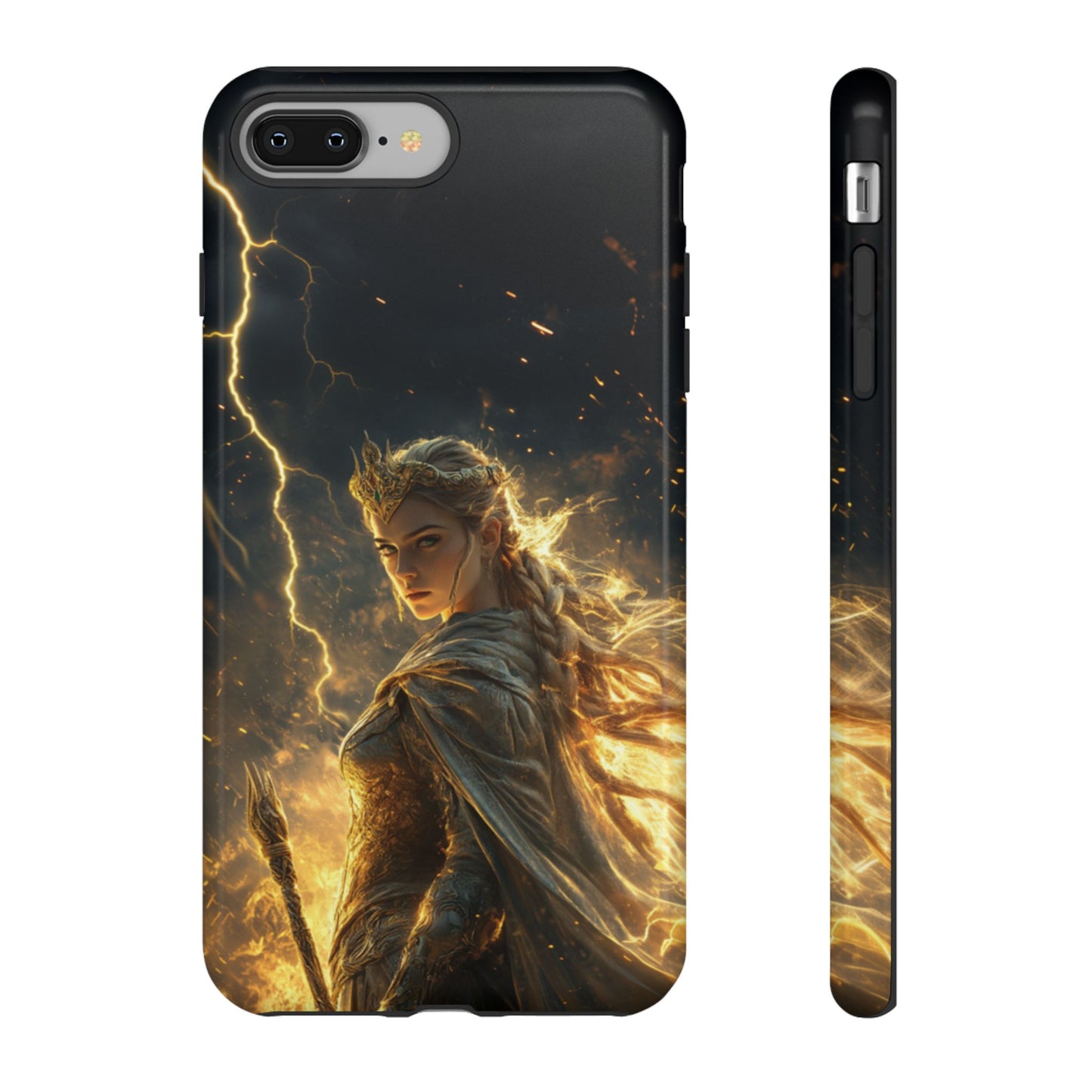 Elf Queen Golden Lightning Storm Crown - Tough iPhone Case