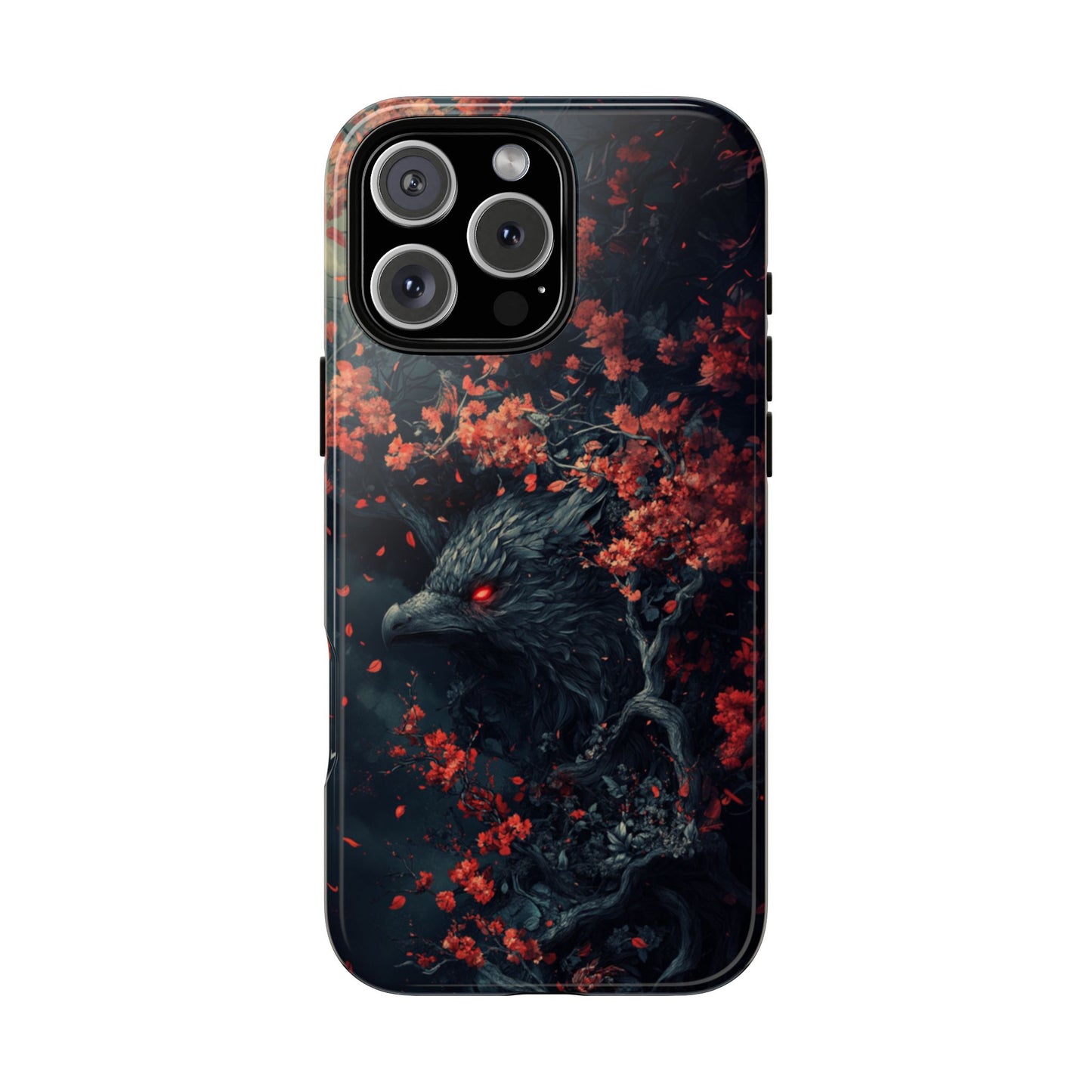 Crimson Raven Bloom – Tough iPhone Case