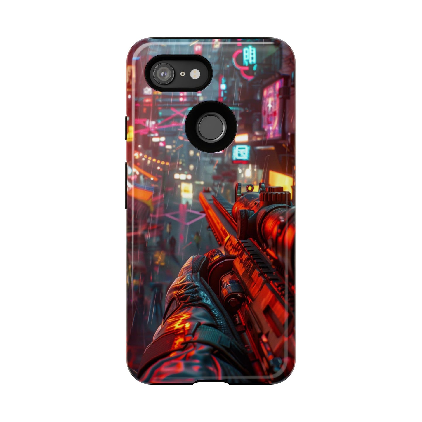 Neon Rain Sniper – Tough Google Pixel Case