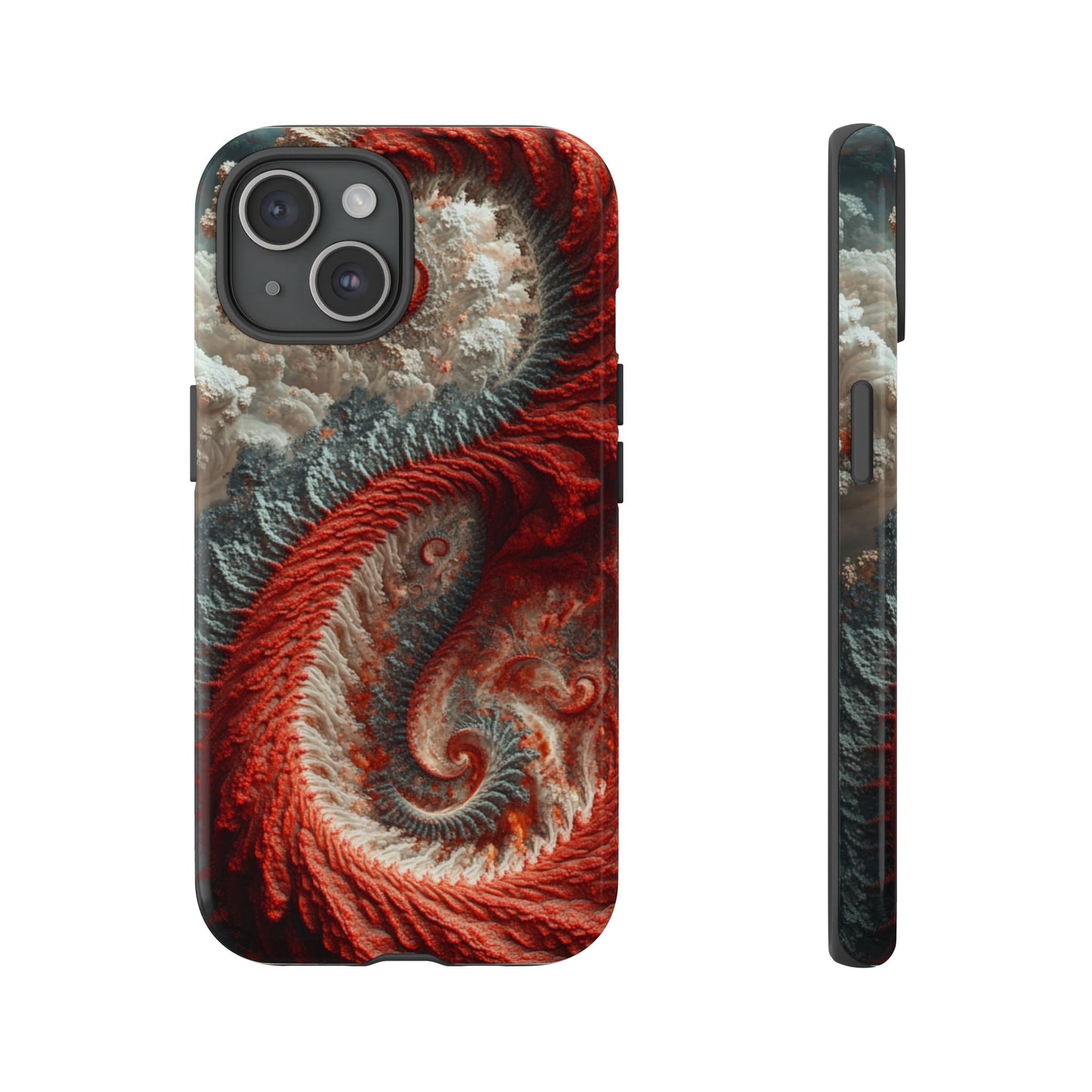 Crimson Spiral Fractal – Tough iPhone Case