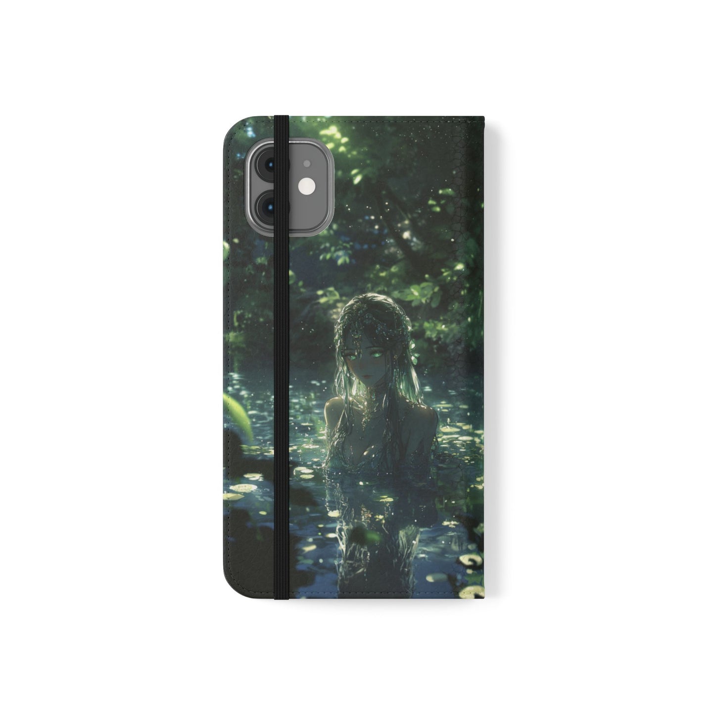 Forest Water Nymph Green Eyes Pond - Wallet Flip Case
