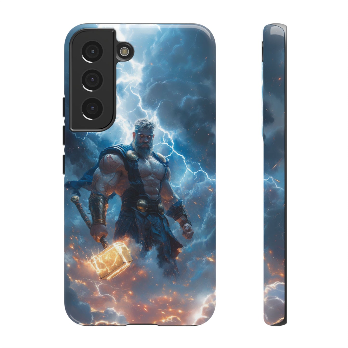 Thunderous Might: Thor Wielding Mjölnir Phone Case - iPhone, Google Pixel, Samsung