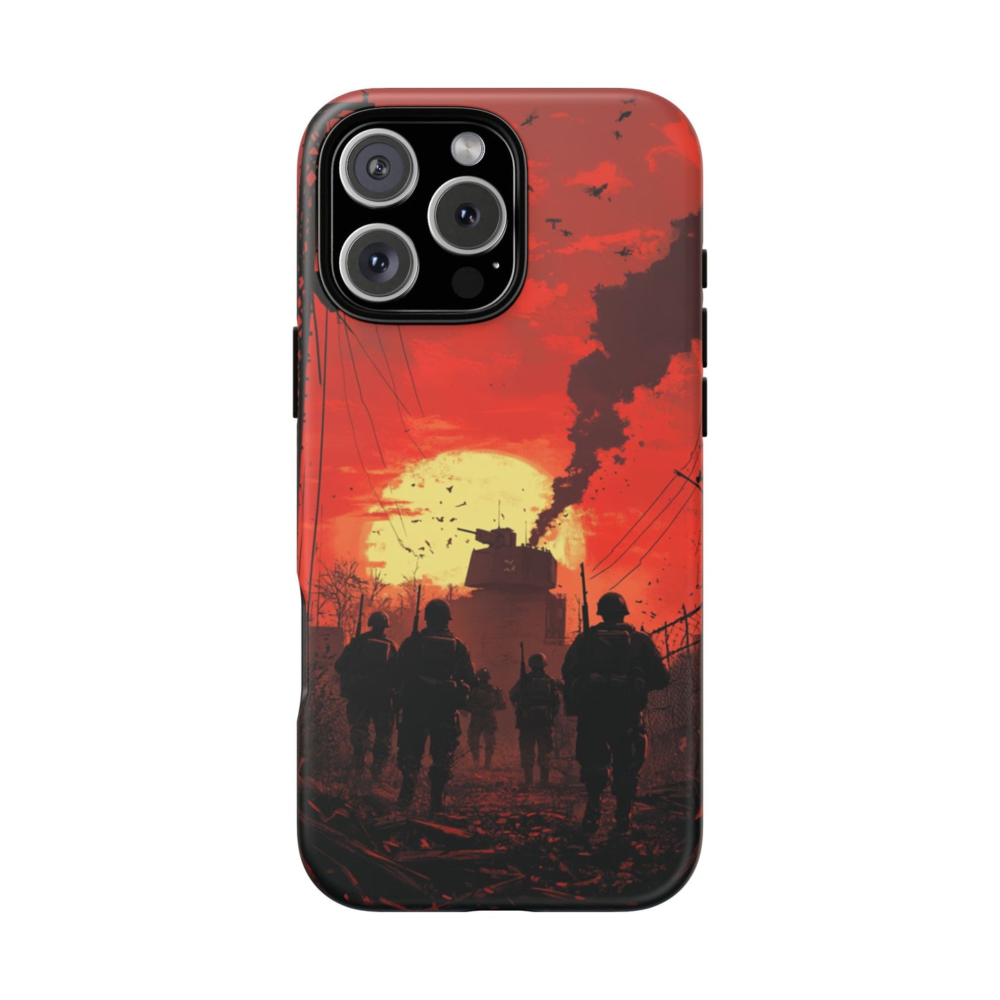 Dystopian Sunset Soldier Phone Case - iPhone, Google Pixel, Samsung Galaxy