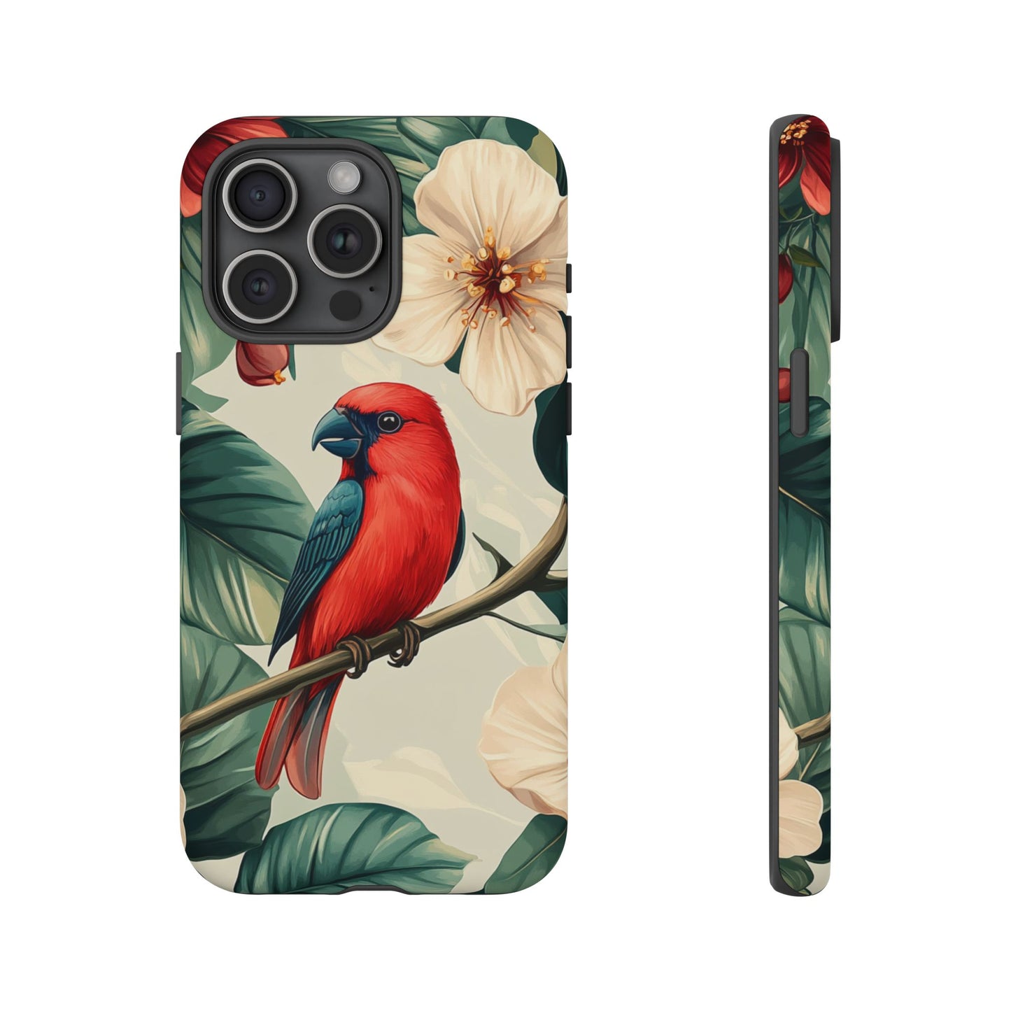 Tropical Bird and Hibiscus Phone Case – iPhone, Google Pixel, Samsung Galaxy