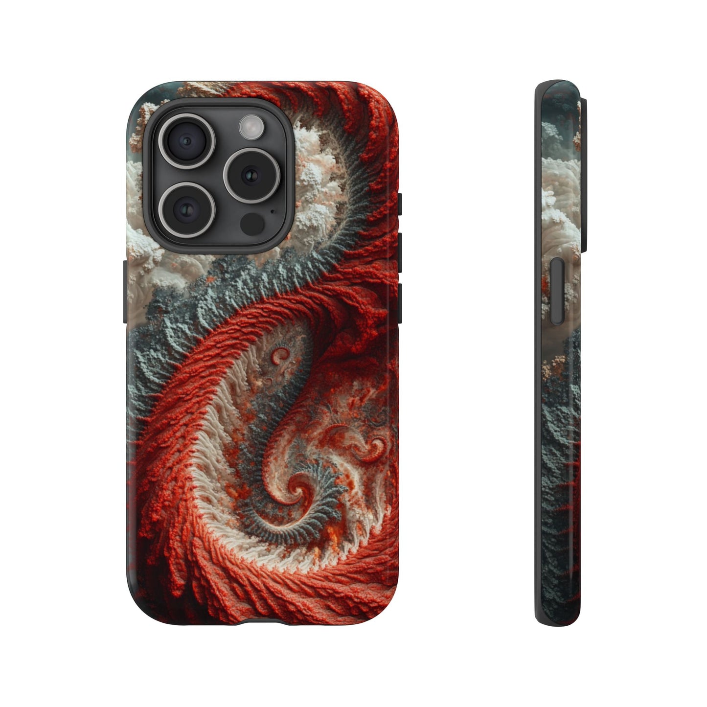 Crimson Spiral Fractal – Tough iPhone Case