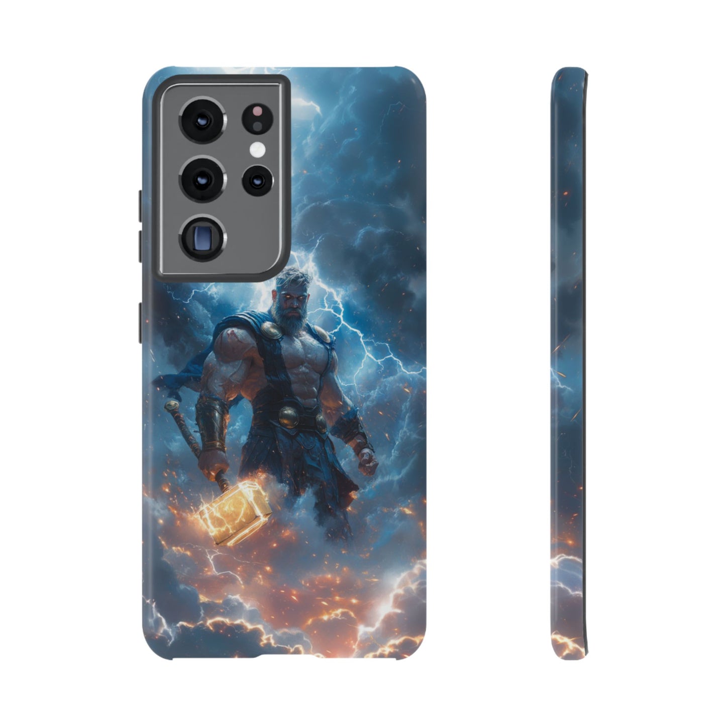 Thunderous Might: Thor Wielding Mjölnir Phone Case - iPhone, Google Pixel, Samsung