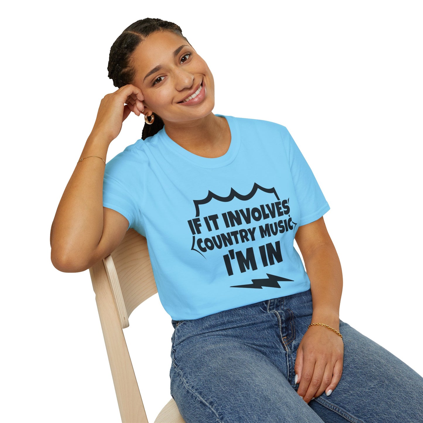 "If It Involves Country Music I'm In" Unisex Soft-Style T-Shirt