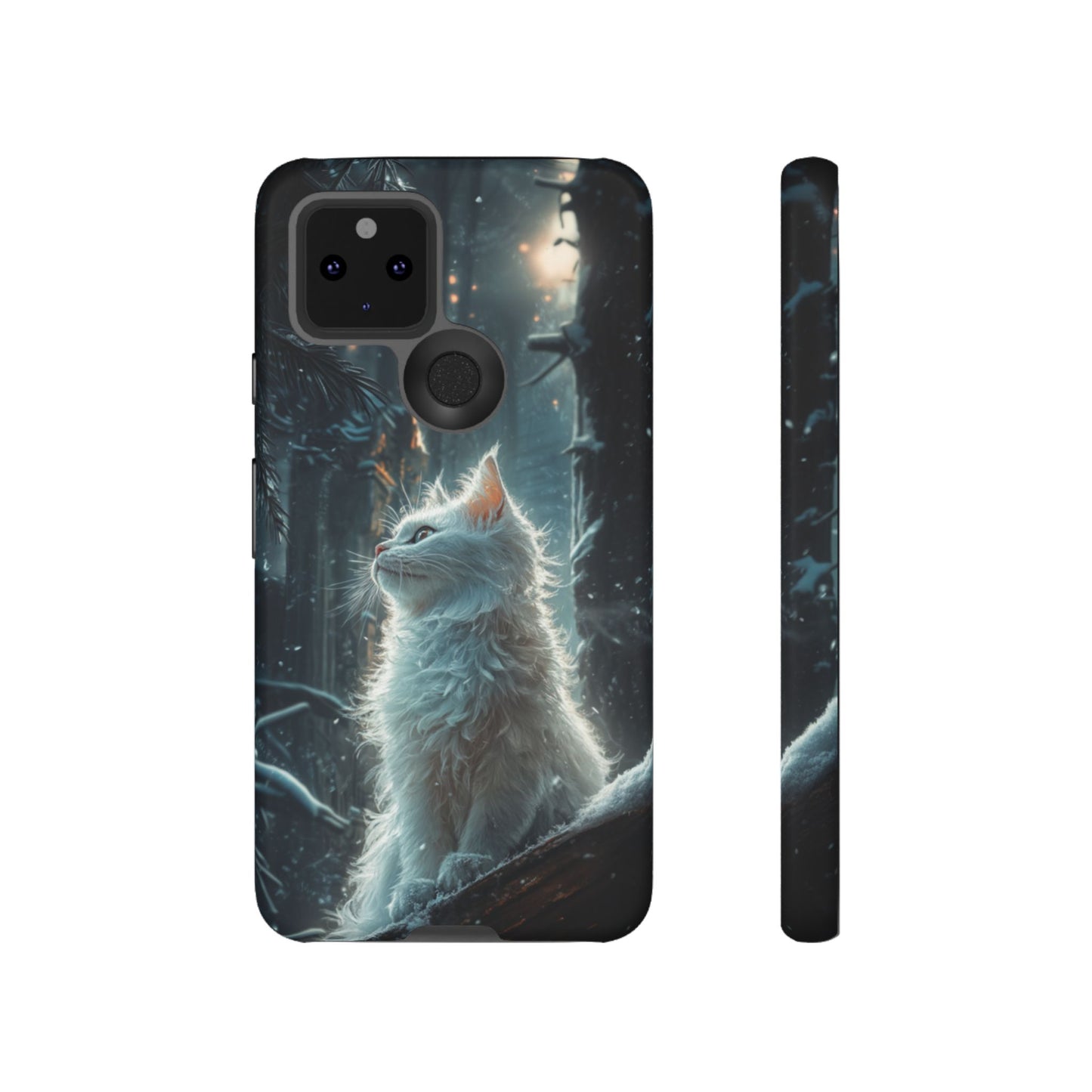 Winter Enchantment White Cat Phone Case - iPhone, Google Pixel, Samsung Galaxy