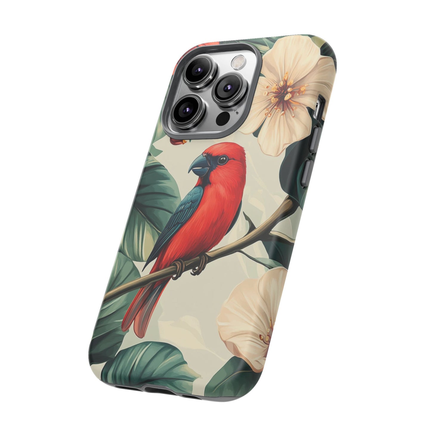 Tropical Bird and Hibiscus Phone Case – iPhone, Google Pixel, Samsung Galaxy