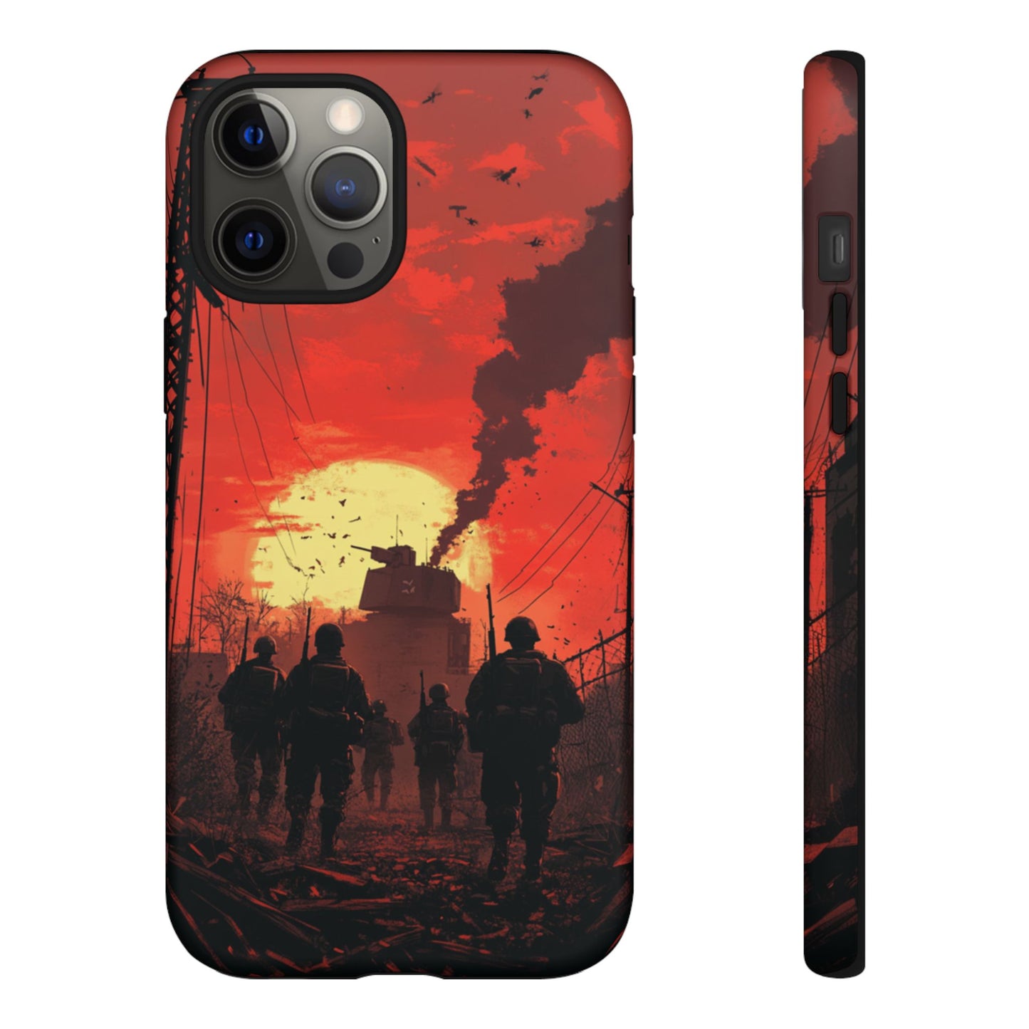 Dystopian Sunset Soldier Phone Case - iPhone, Google Pixel, Samsung Galaxy