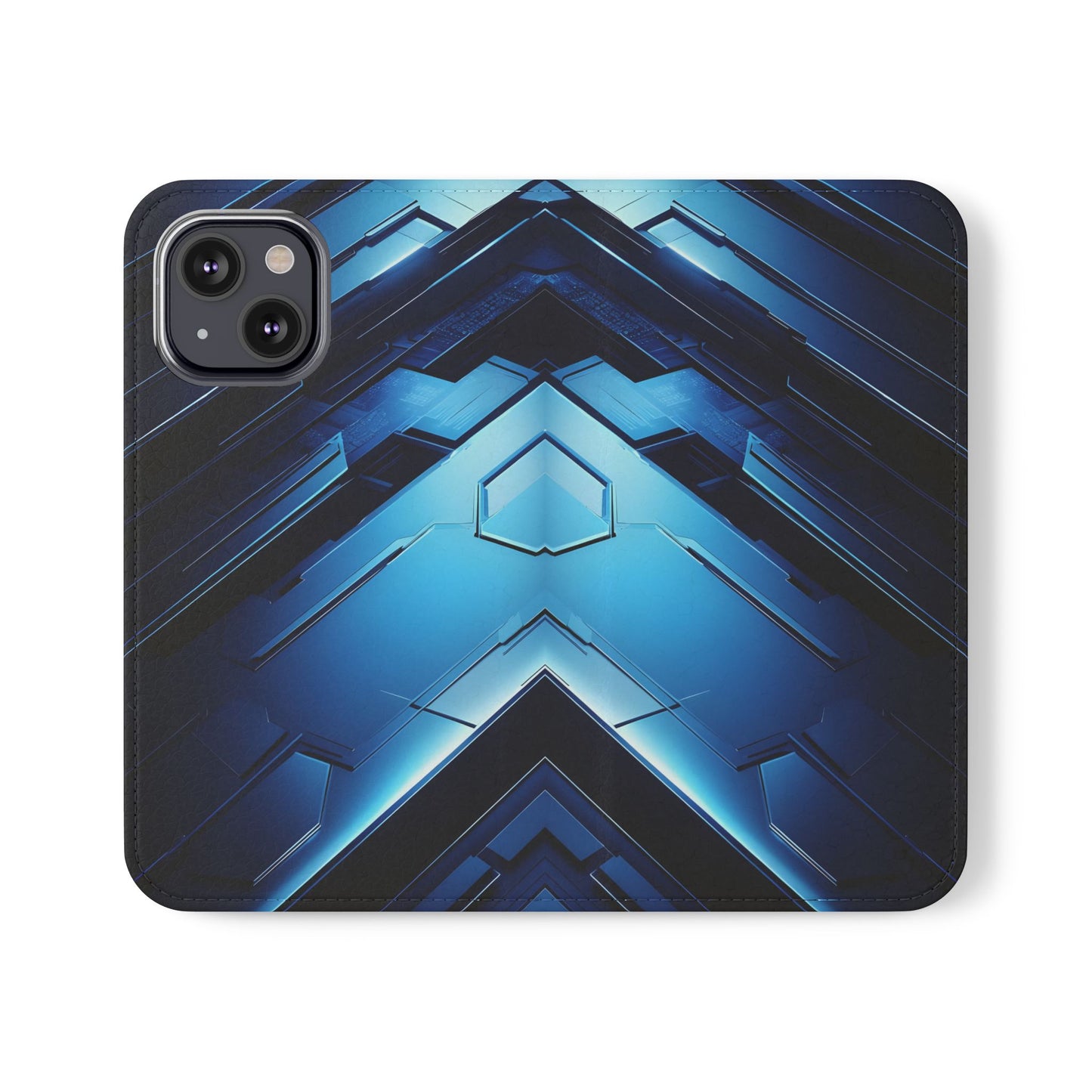 Blue Tech Matrix - Wallet Flip Case