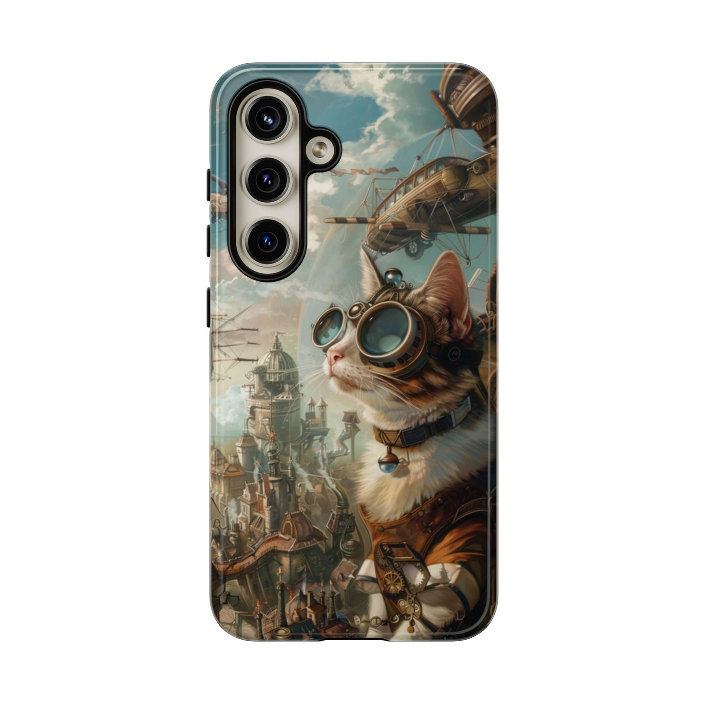 Steampunk Cat Adventurer - iPhone, Google Pixel, Samsung Galaxy