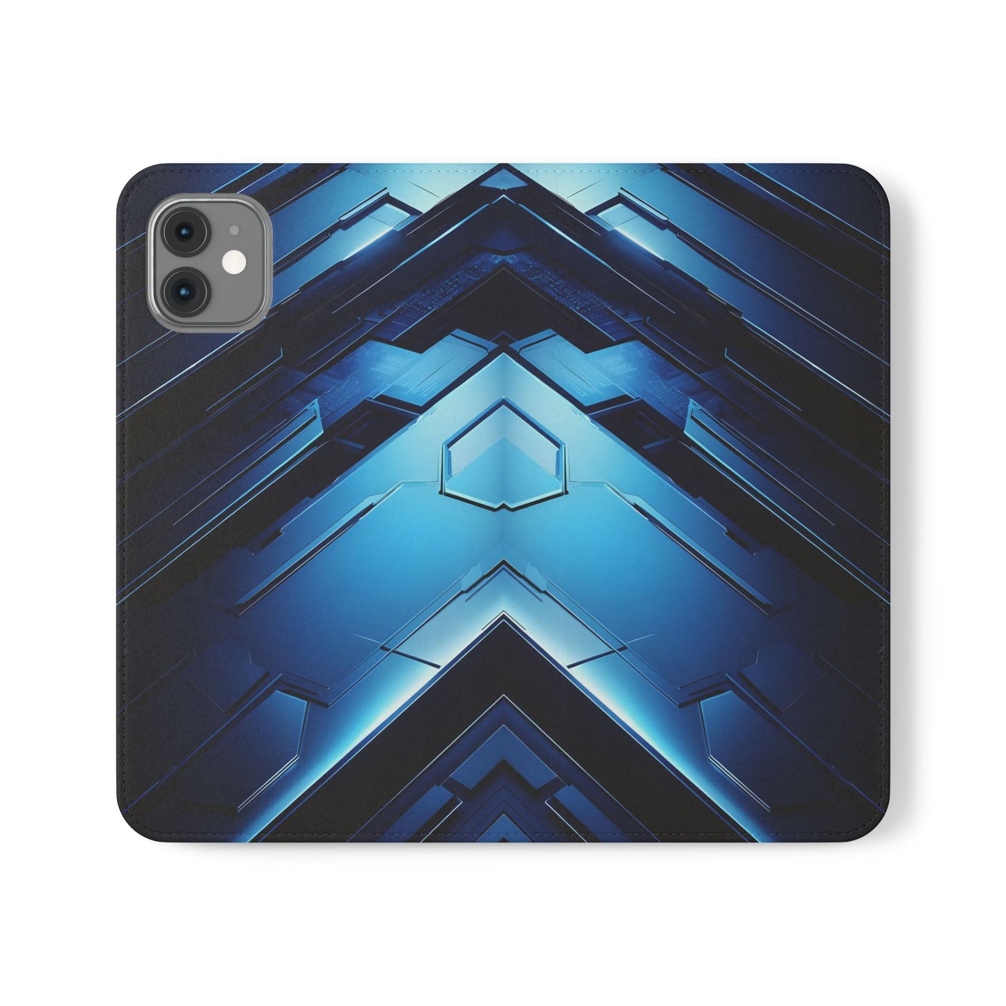 Blue Tech Matrix - Wallet Flip Case