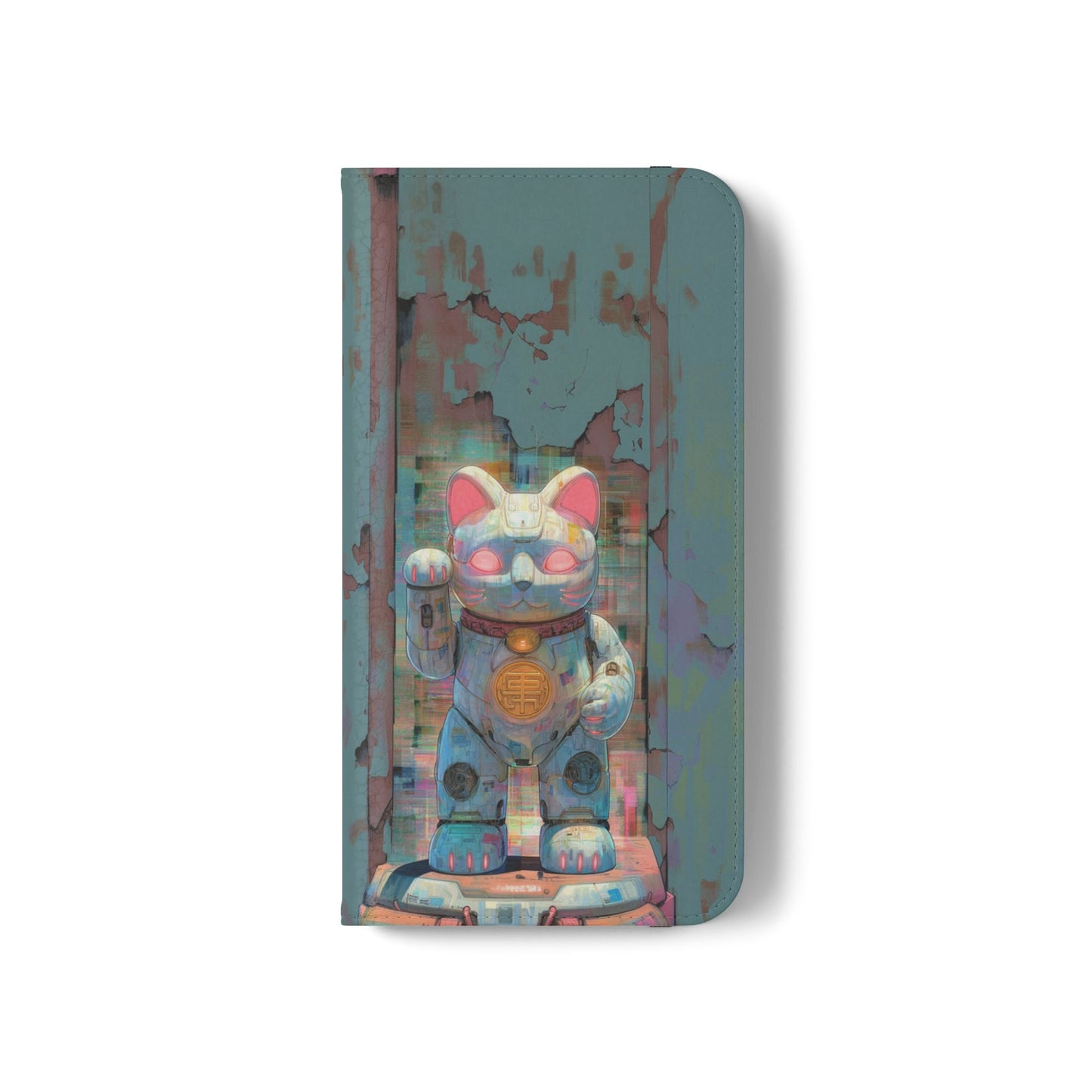 Cyber Lucky Cat - Wallet Flip Case