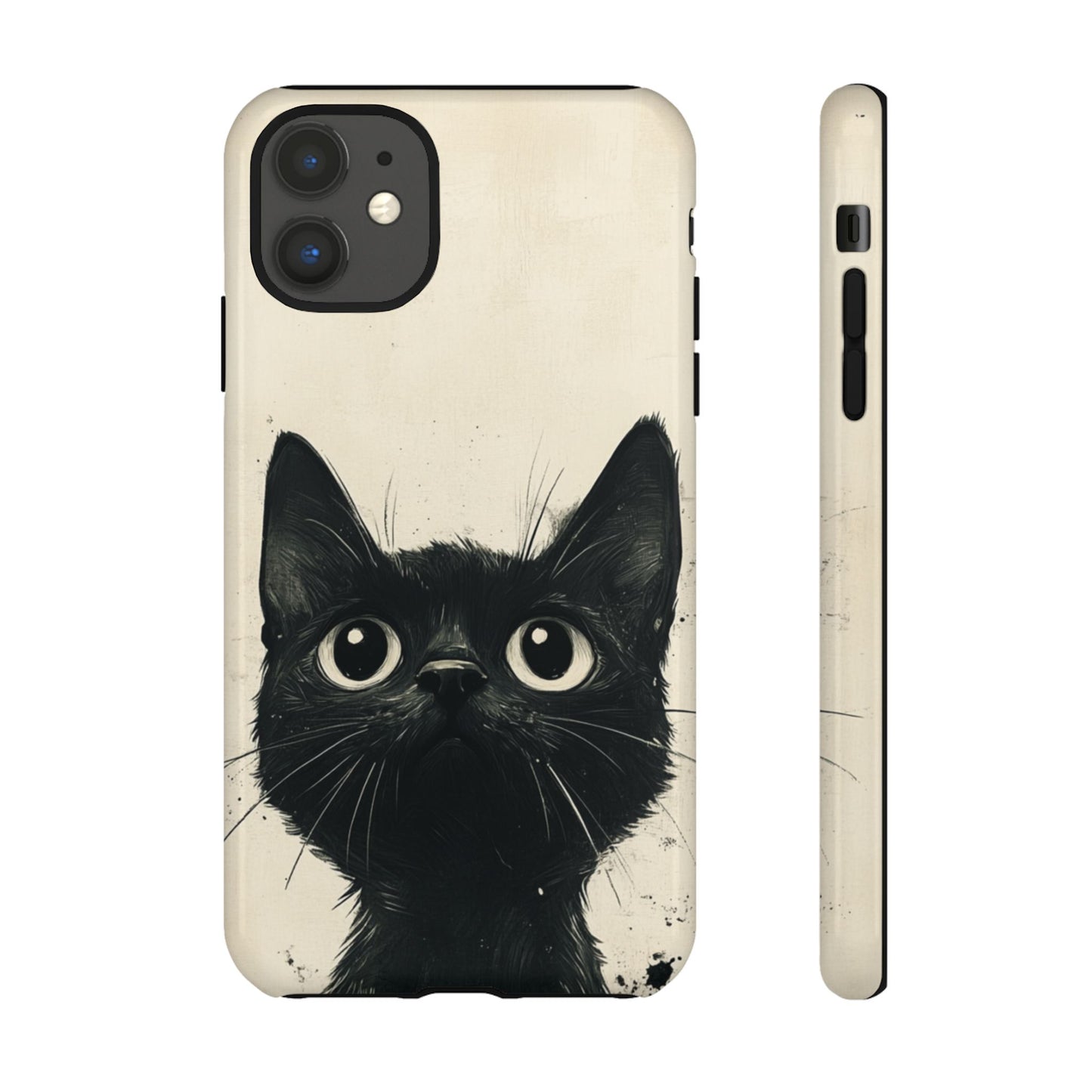 Black Cat Ink Sketch - Tough iPhone Case