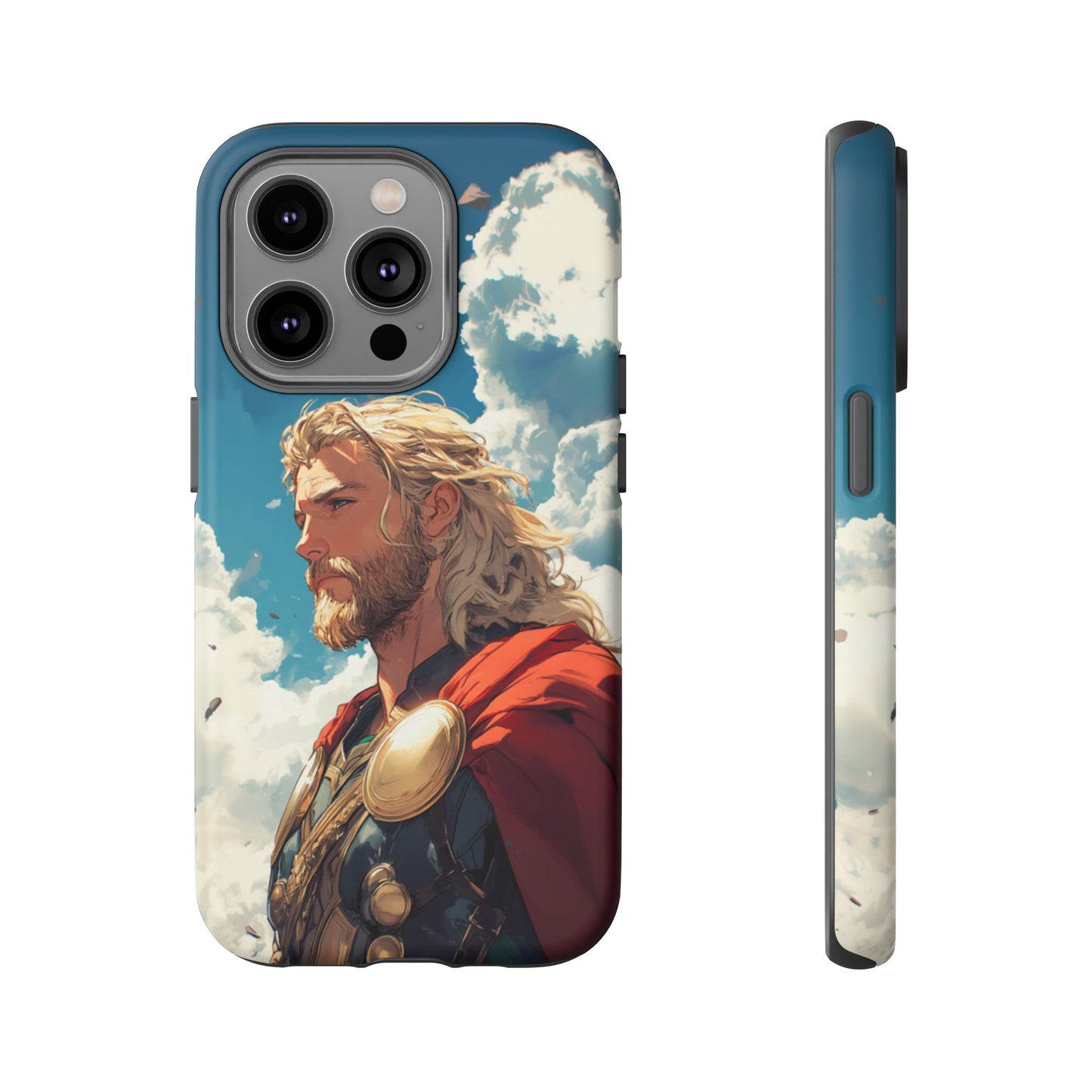 Celestial Protector: Anime-Style Thor Phone Case - iPhone, Google Pixel, Samsung