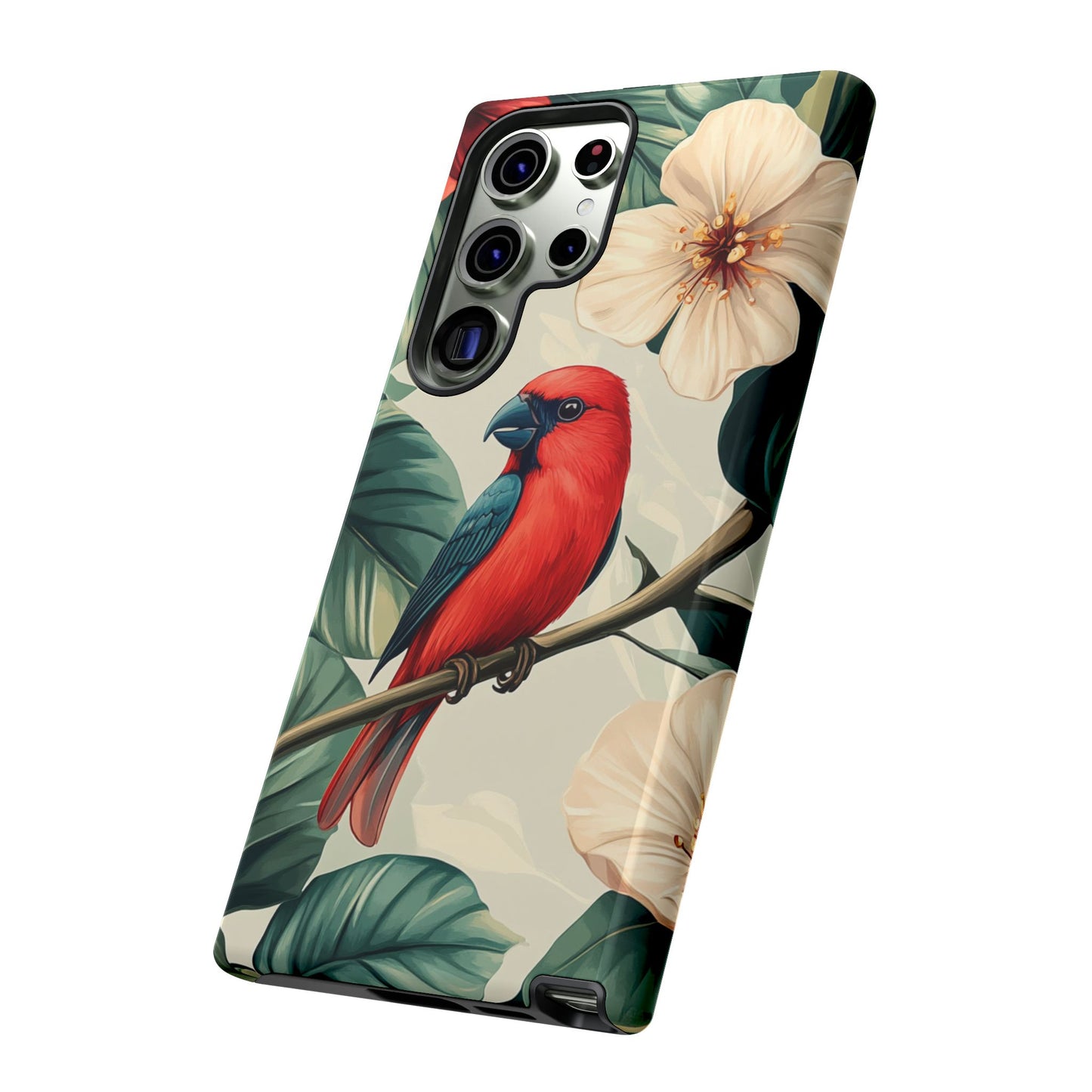 Tropical Bird and Hibiscus Phone Case – iPhone, Google Pixel, Samsung Galaxy