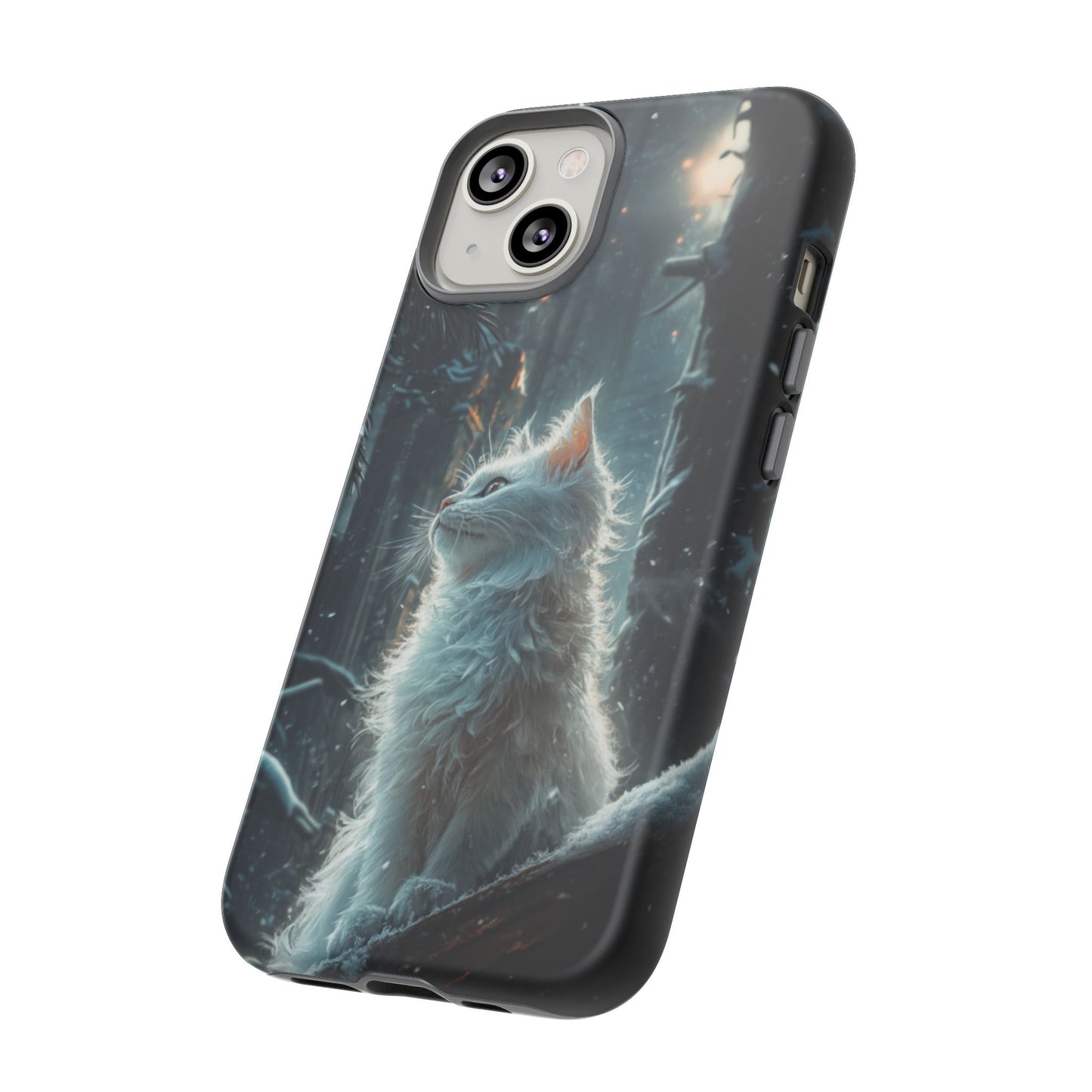 Winter Enchantment White Cat Phone Case - iPhone, Google Pixel, Samsung Galaxy