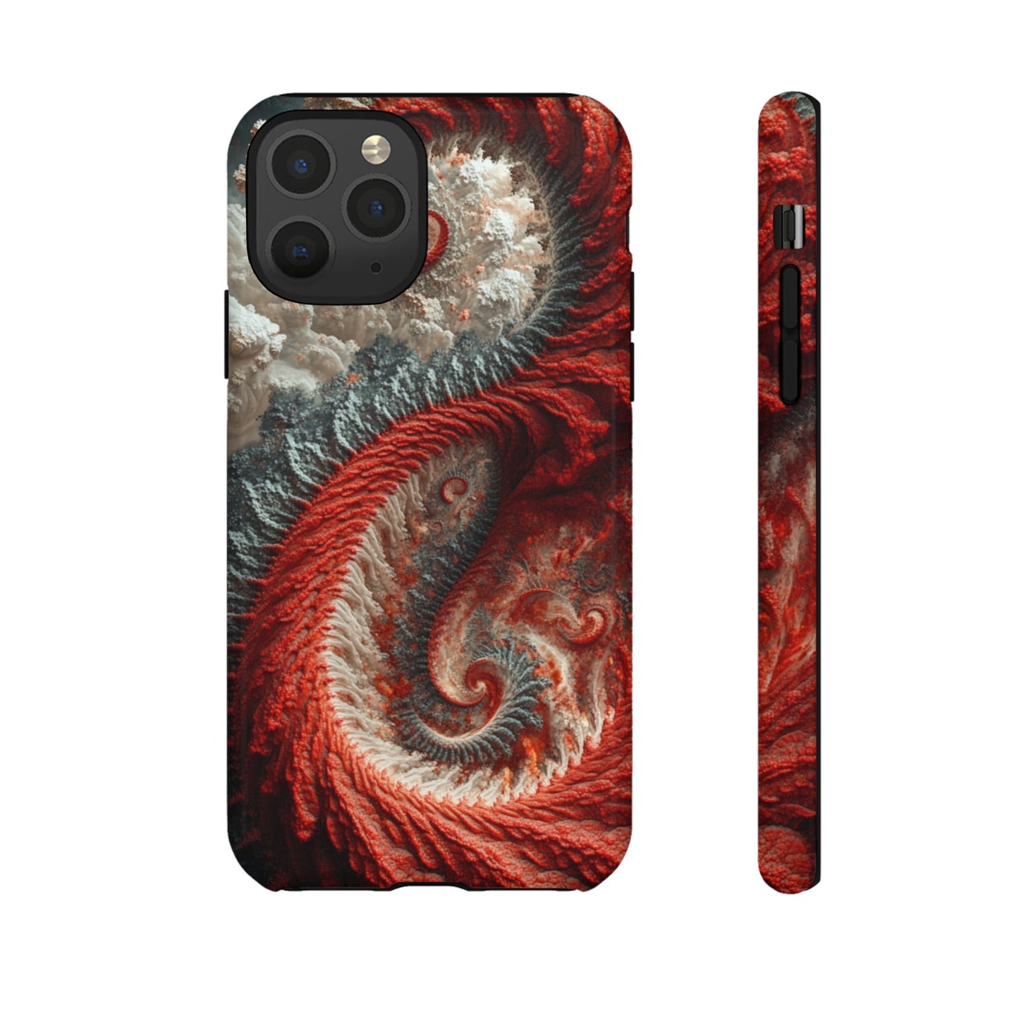 Crimson Spiral Fractal – Tough iPhone Case