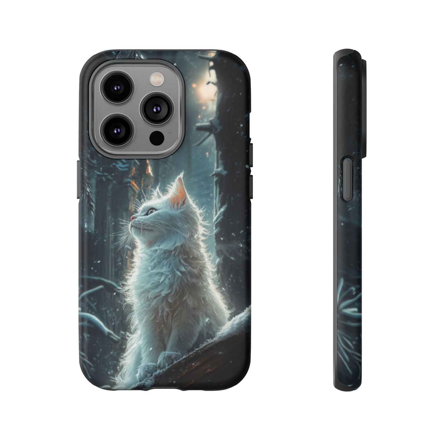 Winter Enchantment White Cat Phone Case - iPhone, Google Pixel, Samsung Galaxy