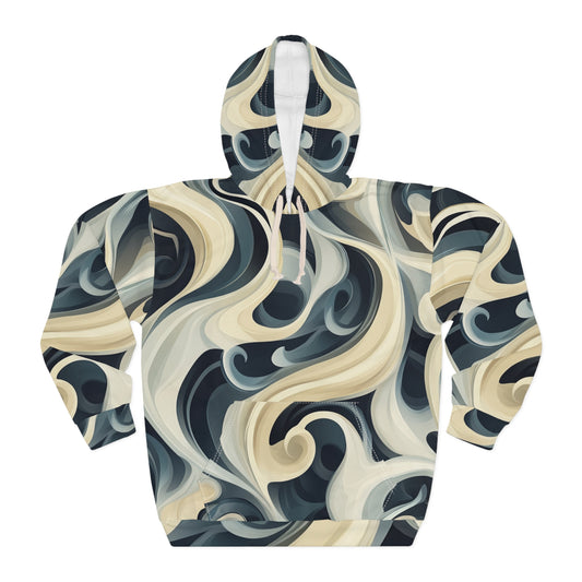 Swirling Waves All-Over Print Hoodie