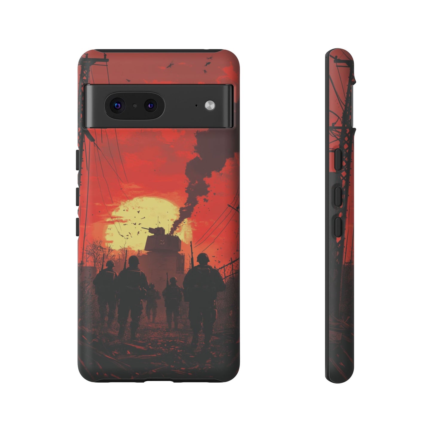 Dystopian Sunset Soldier Phone Case - iPhone, Google Pixel, Samsung Galaxy