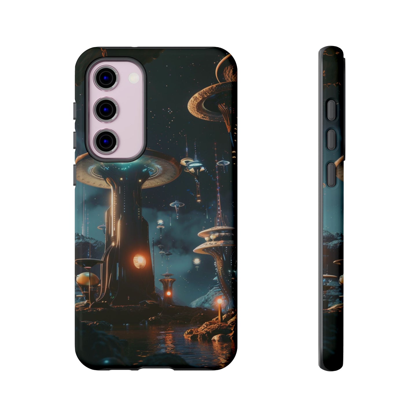 Futuristic Alien City - iPhone, Google Pixel, Samsung Galaxy