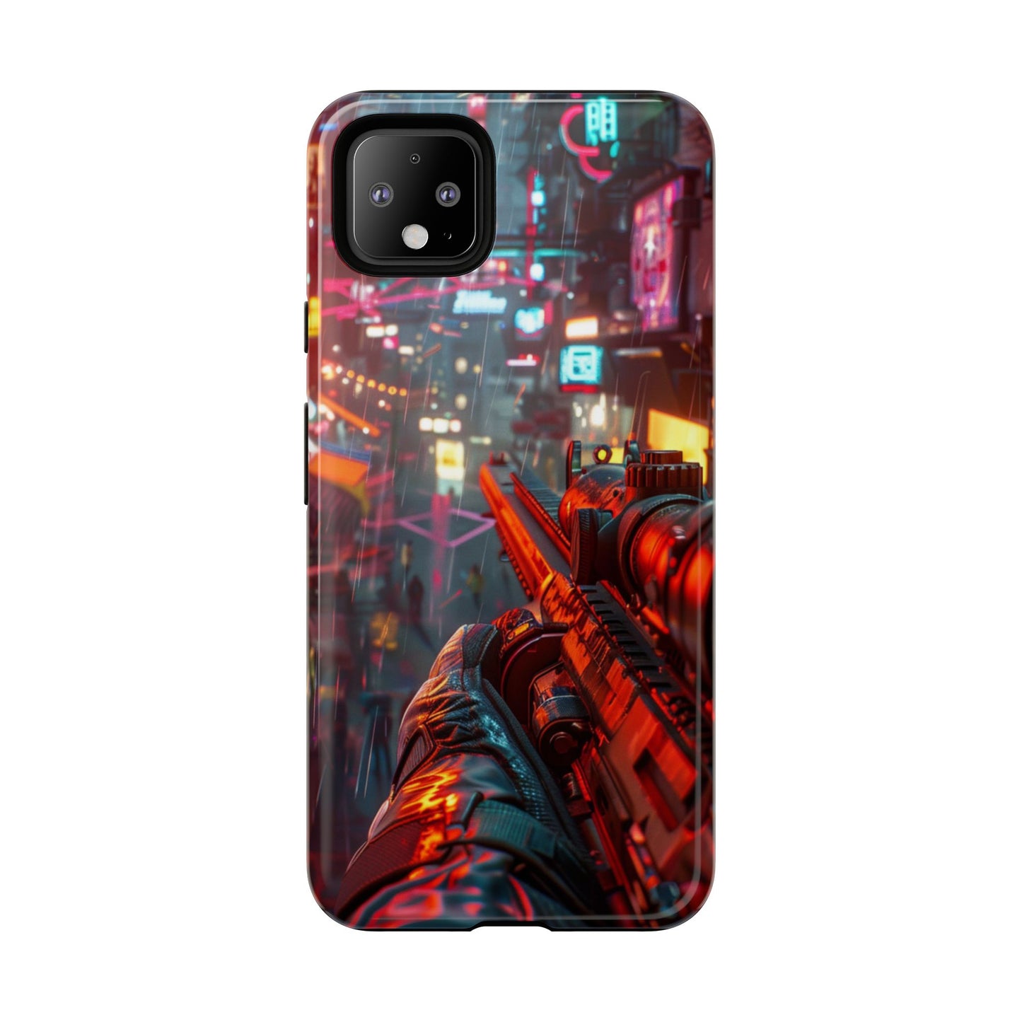 Neon Rain Sniper – Tough Google Pixel Case