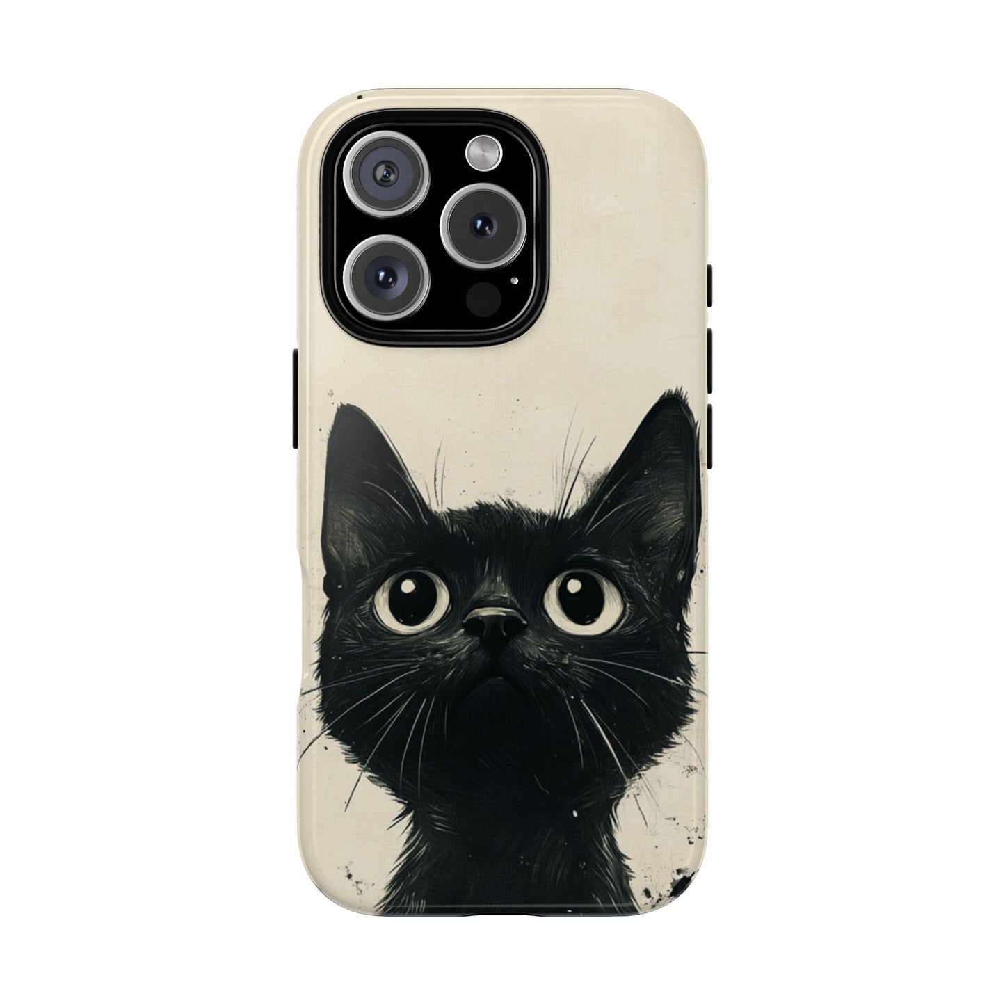 Black Cat Ink Sketch - Tough iPhone Case