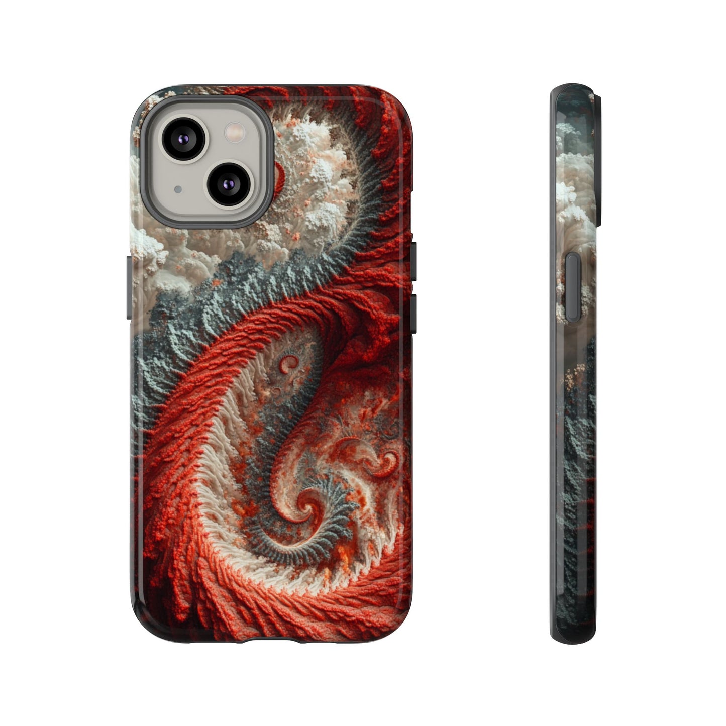 Crimson Spiral Fractal – Tough iPhone Case