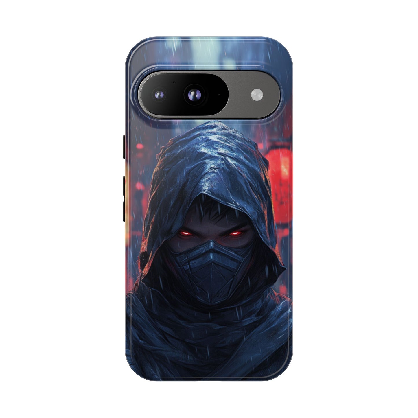 Cyberpunk Ninja Red Eyes Rain - Tough Google Pixel Case
