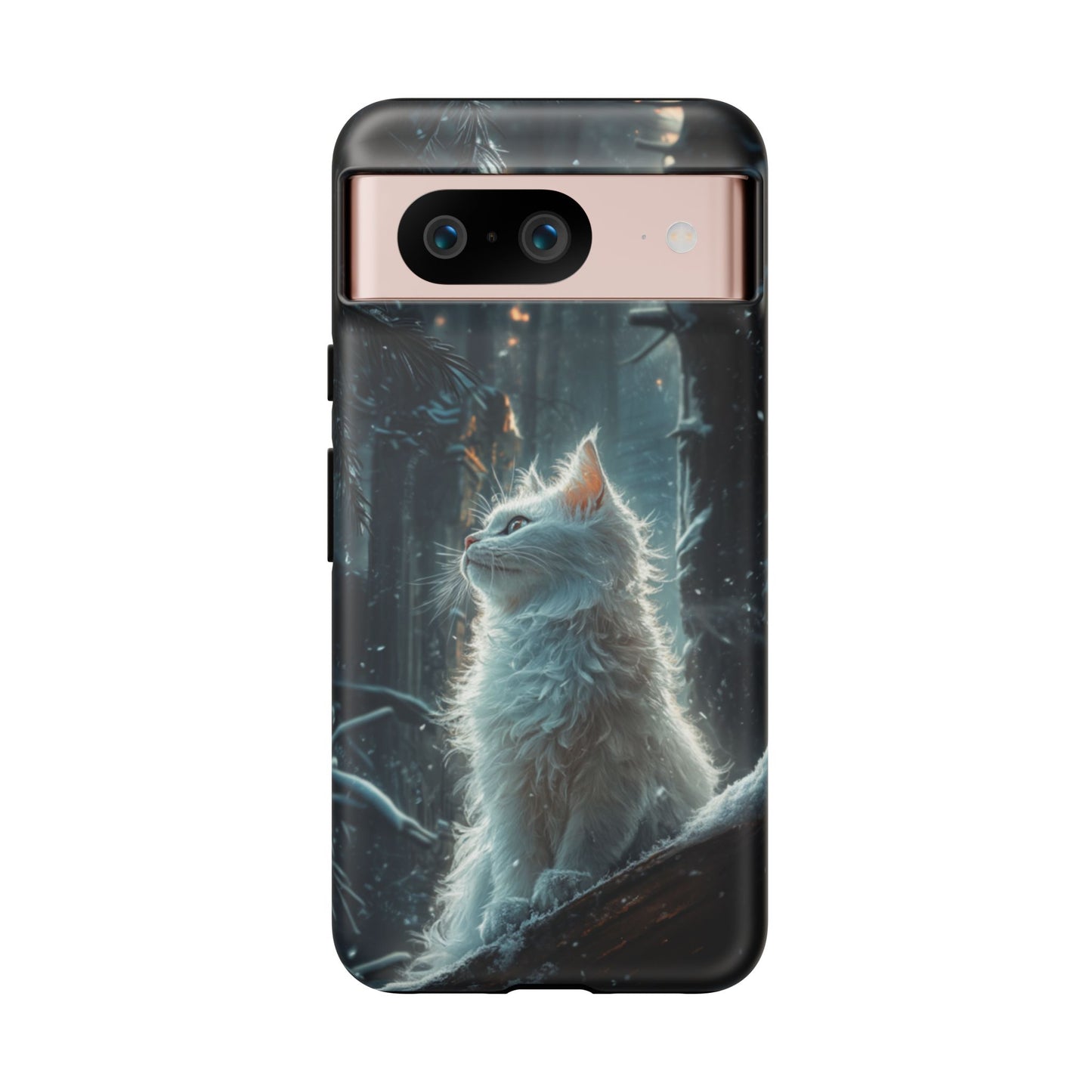 Winter Enchantment White Cat Phone Case - iPhone, Google Pixel, Samsung Galaxy