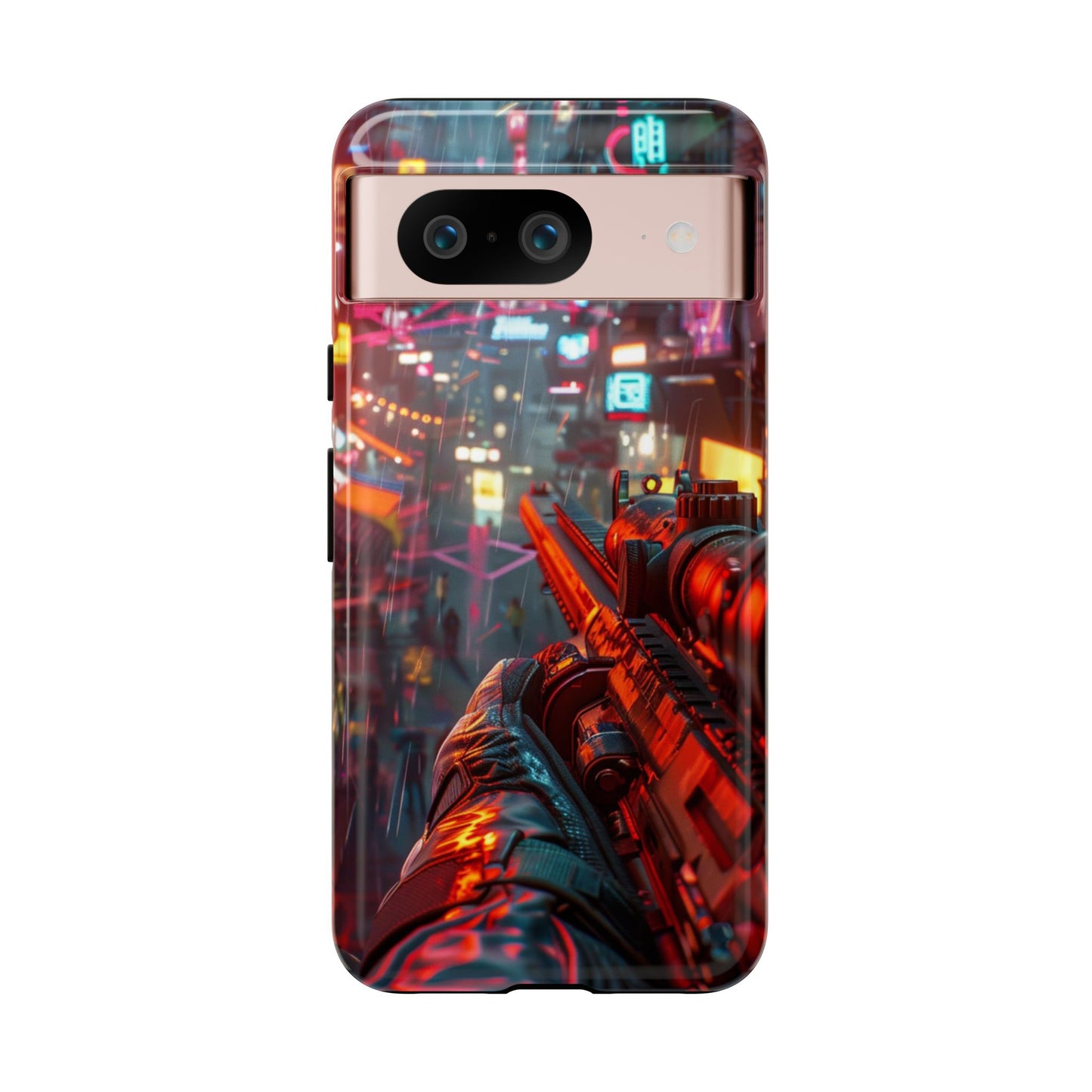 Neon Rain Sniper – Tough Google Pixel Case
