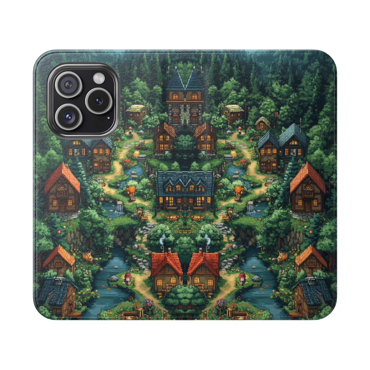 Pixel Forest Hamlet - Wallet Flip Case