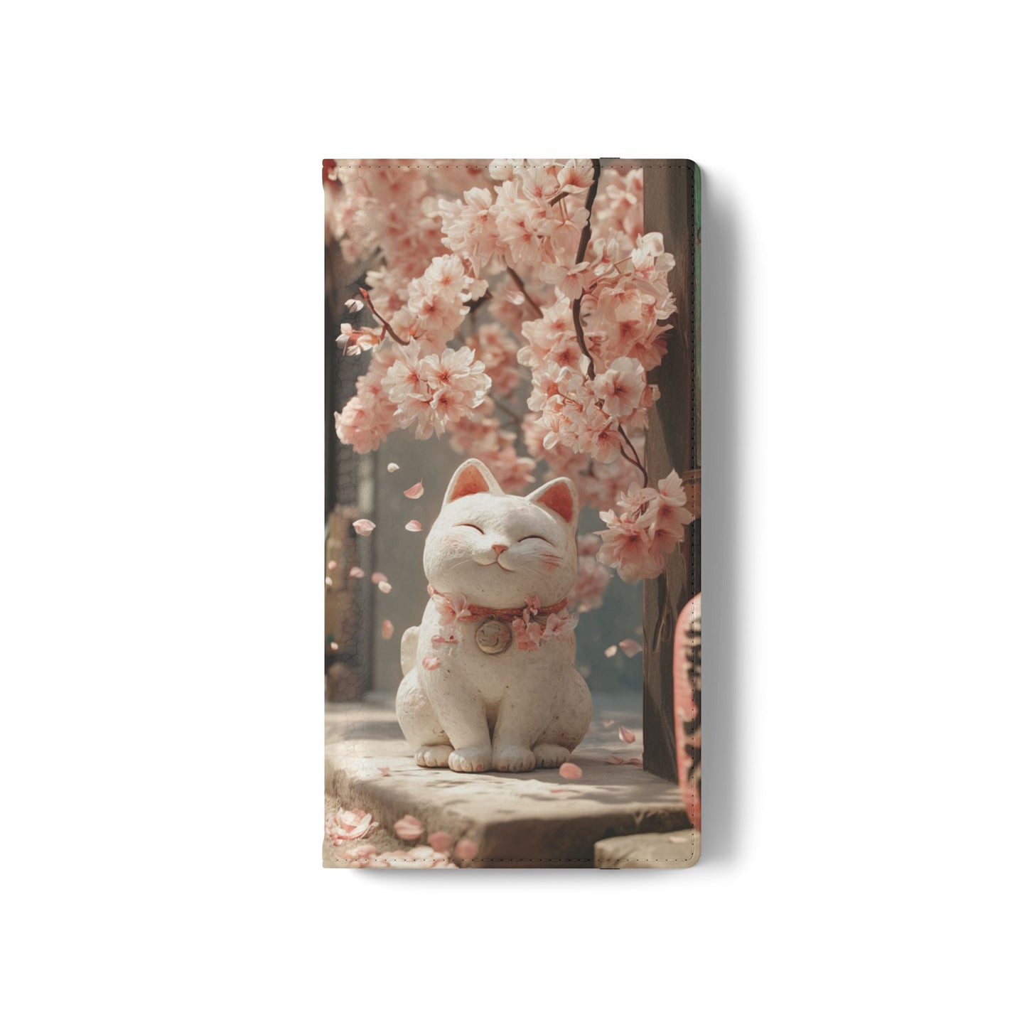 Sakura Lucky Cat - Wallet Flip Case