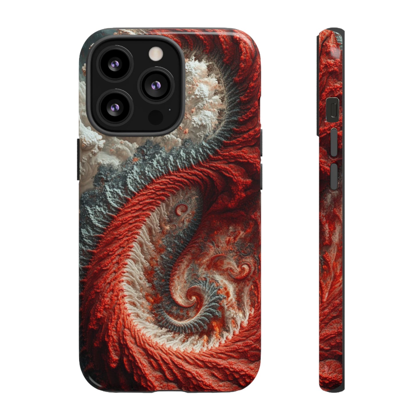 Crimson Spiral Fractal – Tough iPhone Case