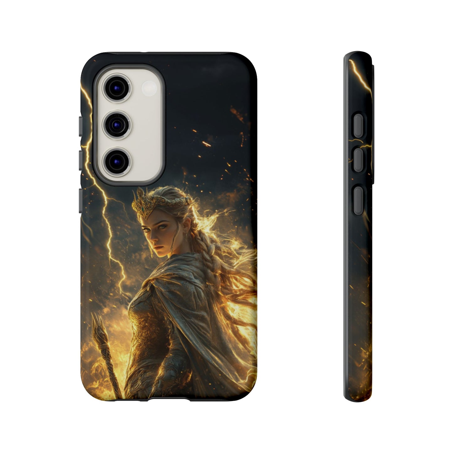 Elf Queen Golden Lightning Storm Crown - Tough Samsung Galaxy Case