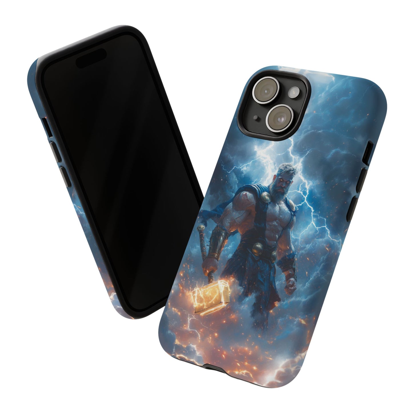 Thunderous Might: Thor Wielding Mjölnir Phone Case - iPhone, Google Pixel, Samsung