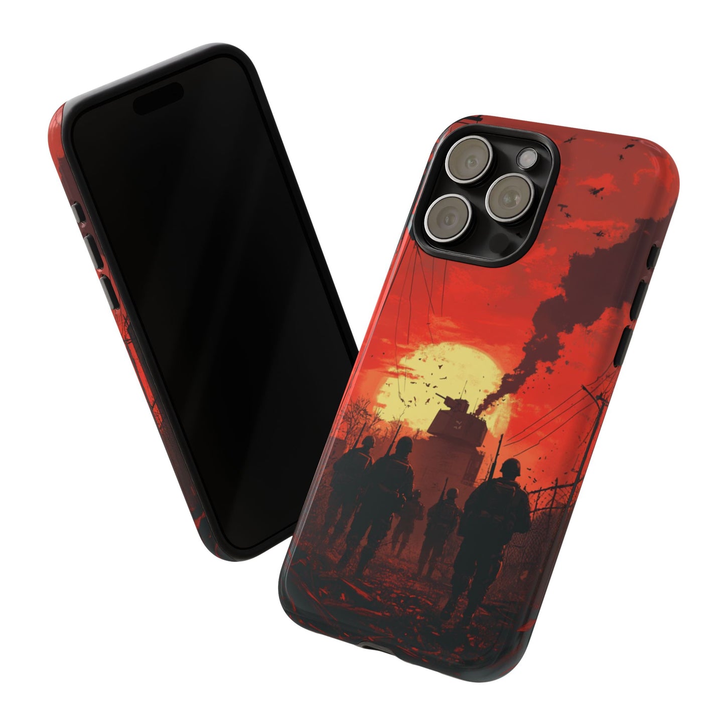 Dystopian Sunset Soldier Phone Case - iPhone, Google Pixel, Samsung Galaxy