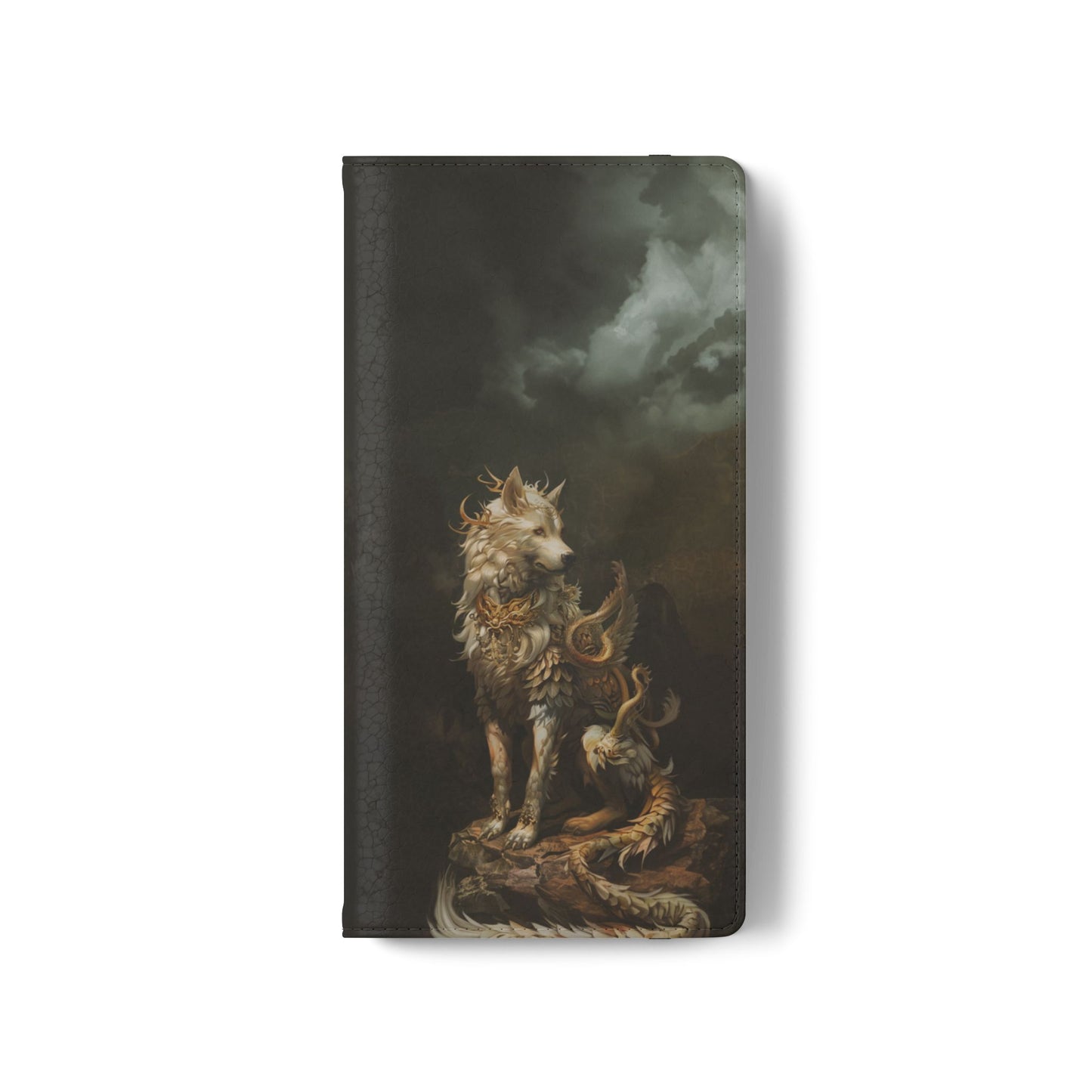 Antlered Wolf Guardian - Wallet Flip Case