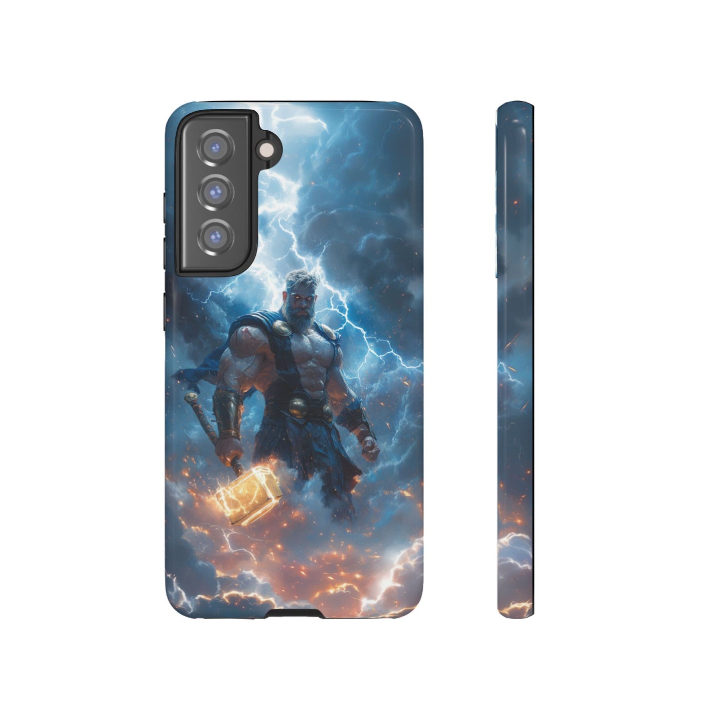 Thunderous Might: Thor Wielding Mjölnir Phone Case - iPhone, Google Pixel, Samsung