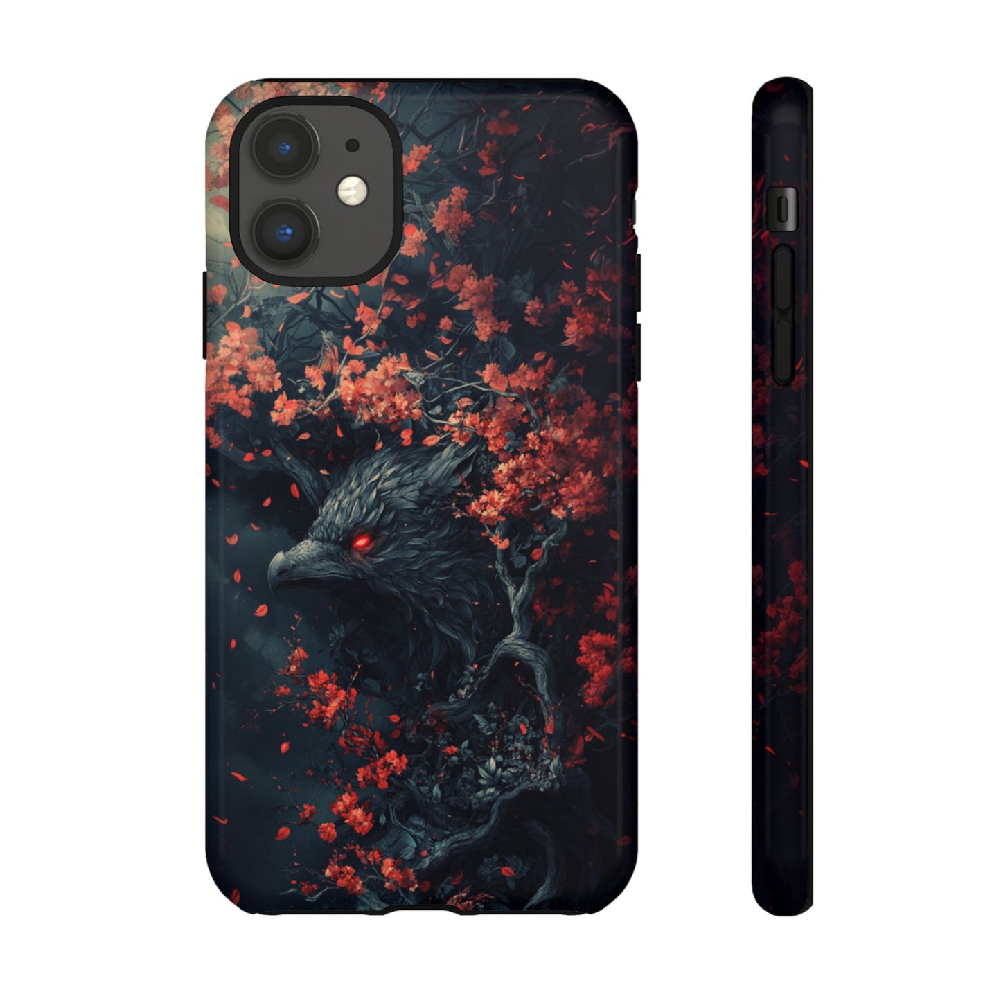 Crimson Raven Bloom – Tough iPhone Case
