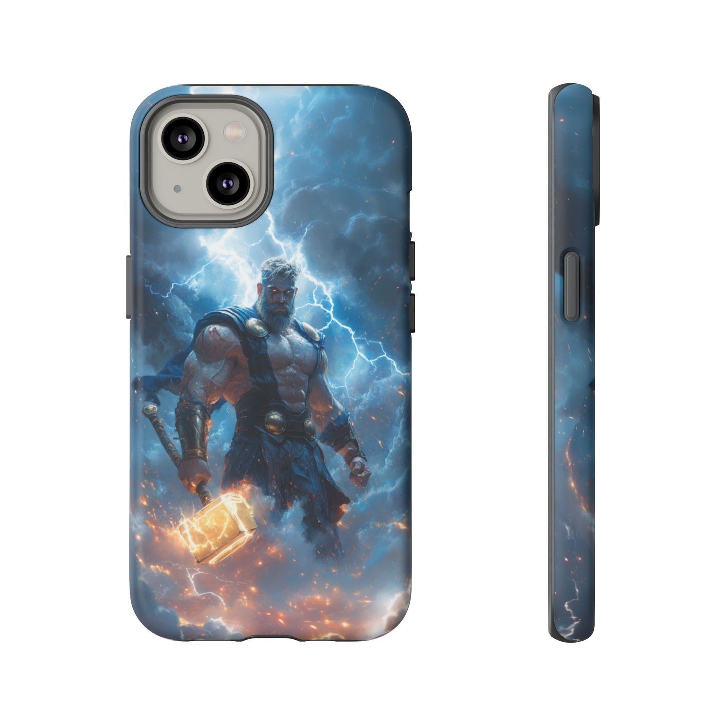 Thunderous Might: Thor Wielding Mjölnir Phone Case - iPhone, Google Pixel, Samsung