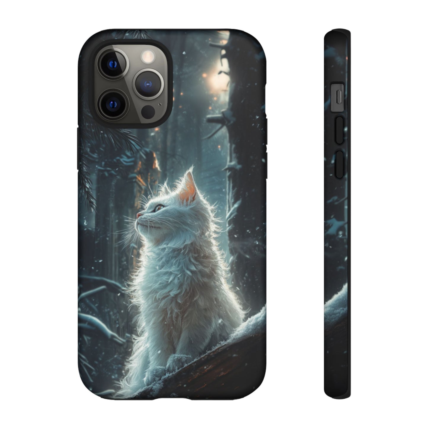 Winter Enchantment White Cat Phone Case - iPhone, Google Pixel, Samsung Galaxy