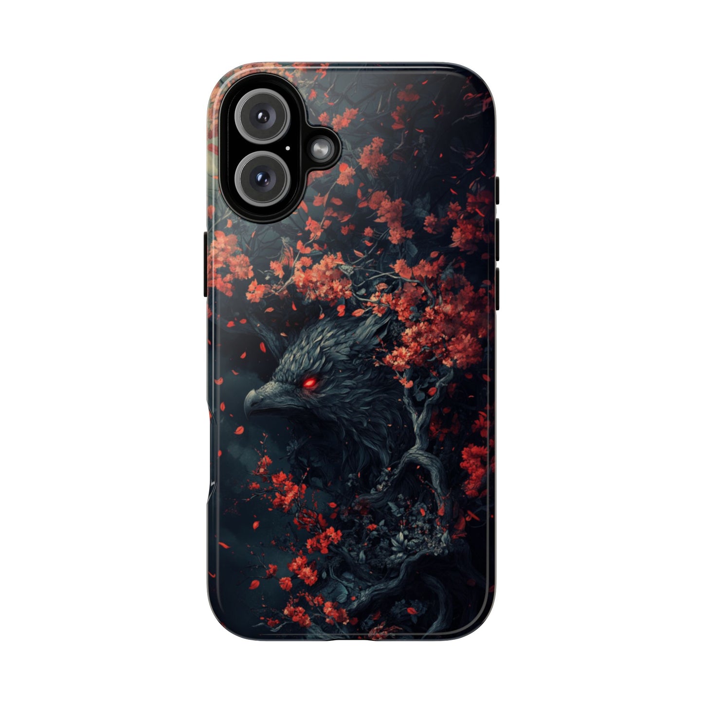 Crimson Raven Bloom – Tough iPhone Case