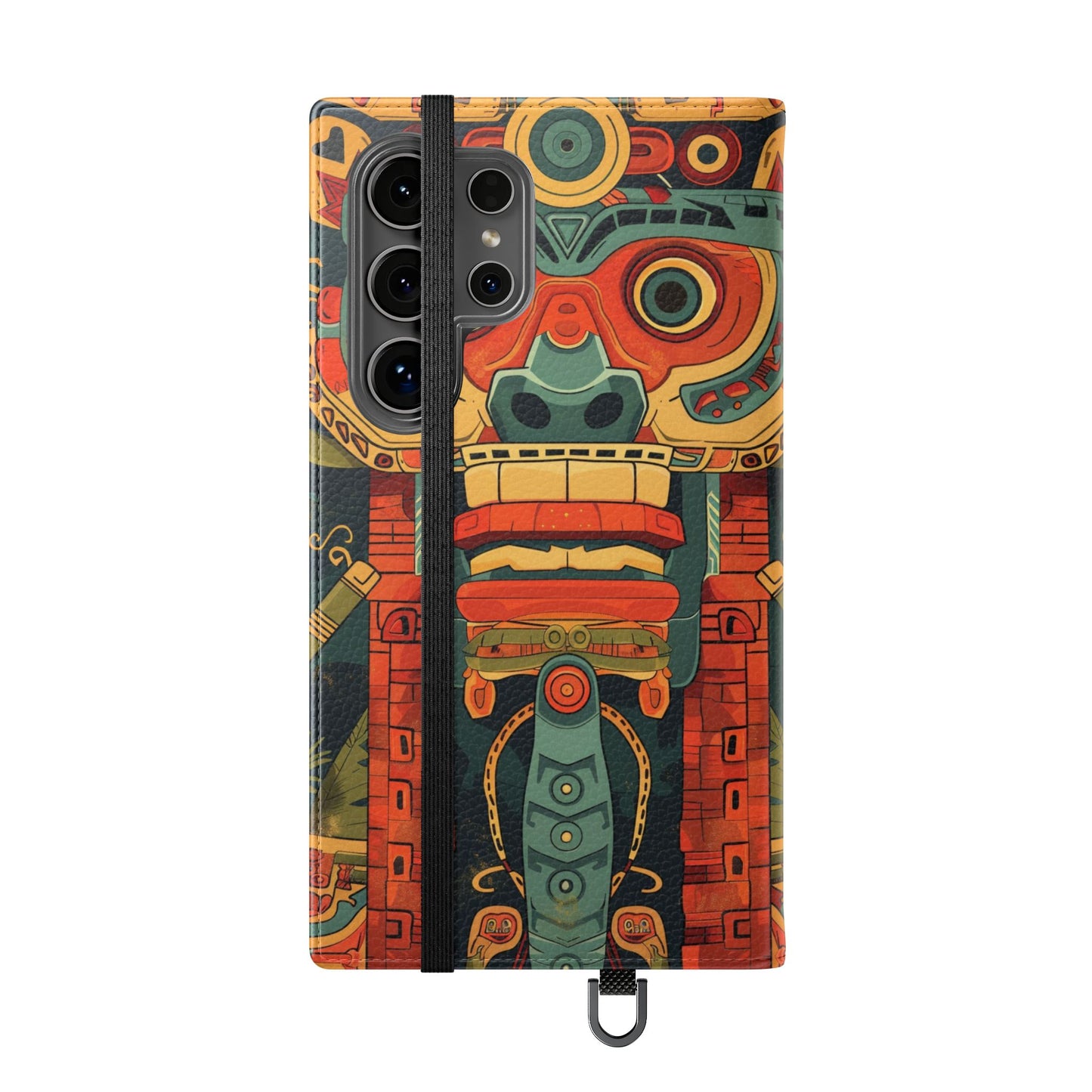Aztec Totem Mask - Wallet Flip Case